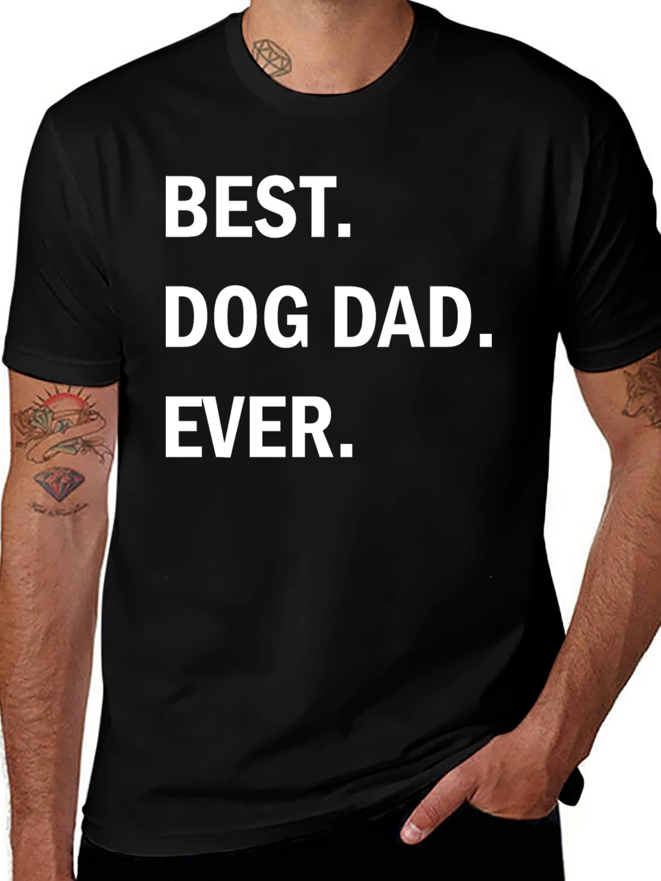 Variant 24 of Best Dog Dad Ever T-Shirt - Black Graphic Tee