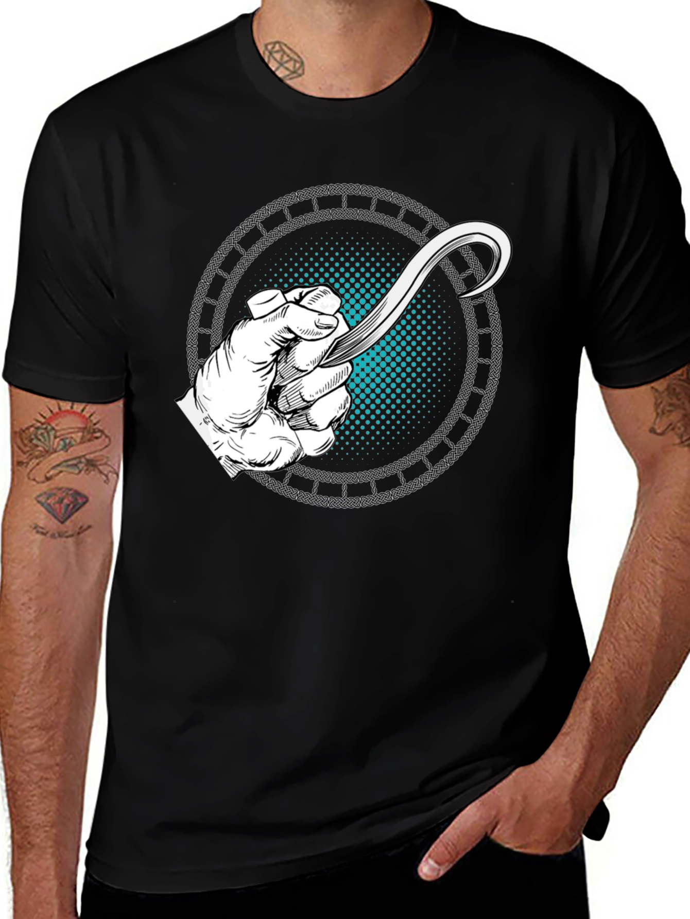 Variant 28 of Hand & Hook Graphic T-Shirt - Black
