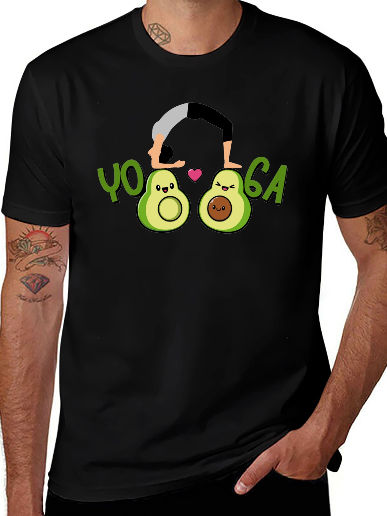 Variant 4 of Yoga Avocado Graphic Tee - Black