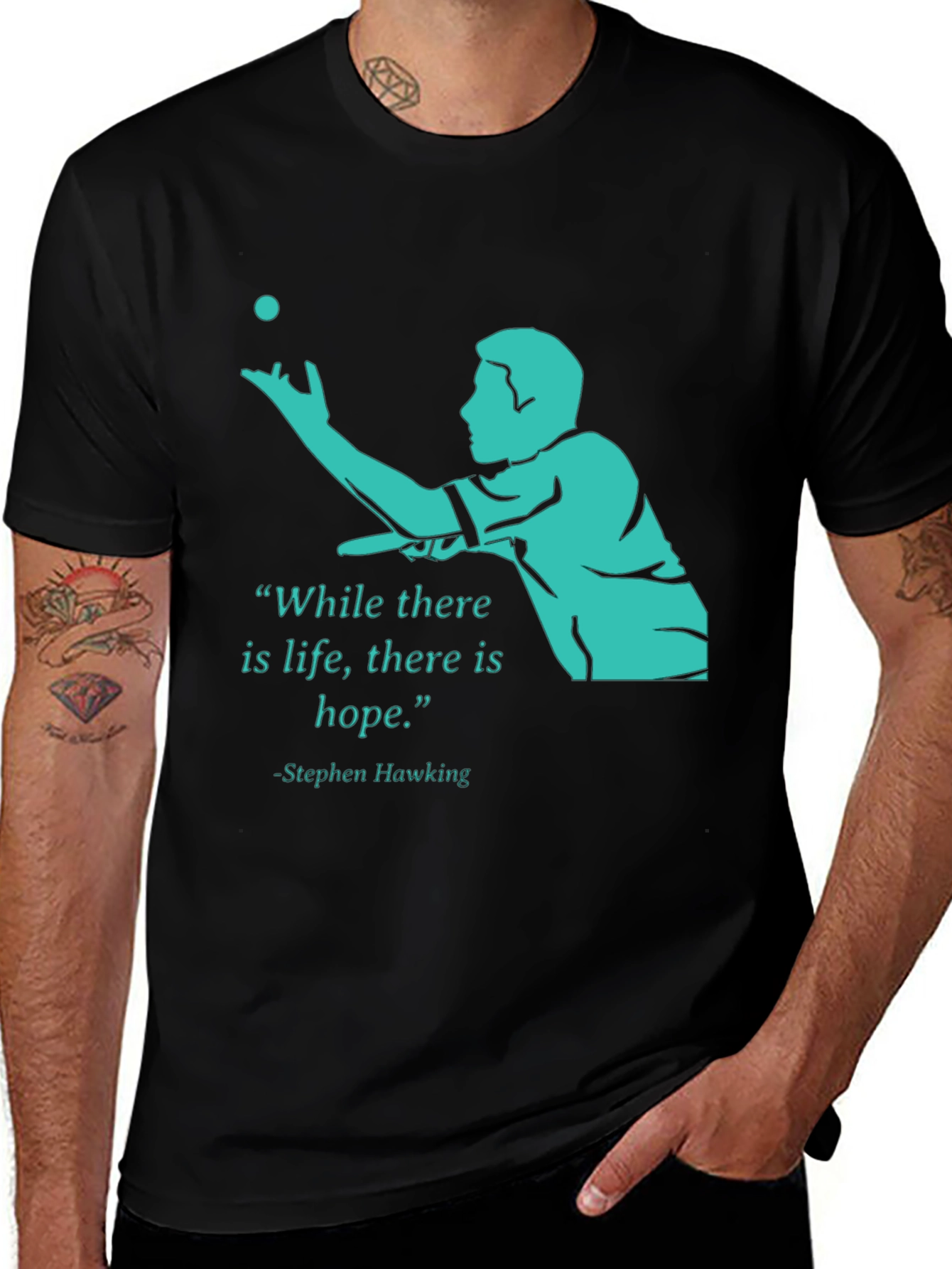 Variant 18 of Stephen Hawking "Life, Hope" Graphic Tee