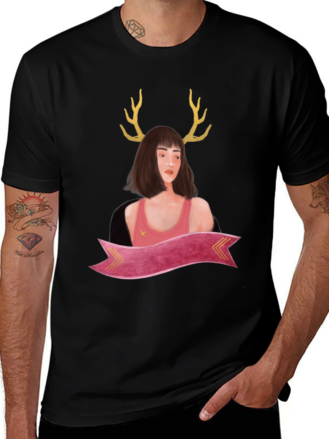 Variant 17 of Deer Girl Graphic Tee - Soft Cotton Blend