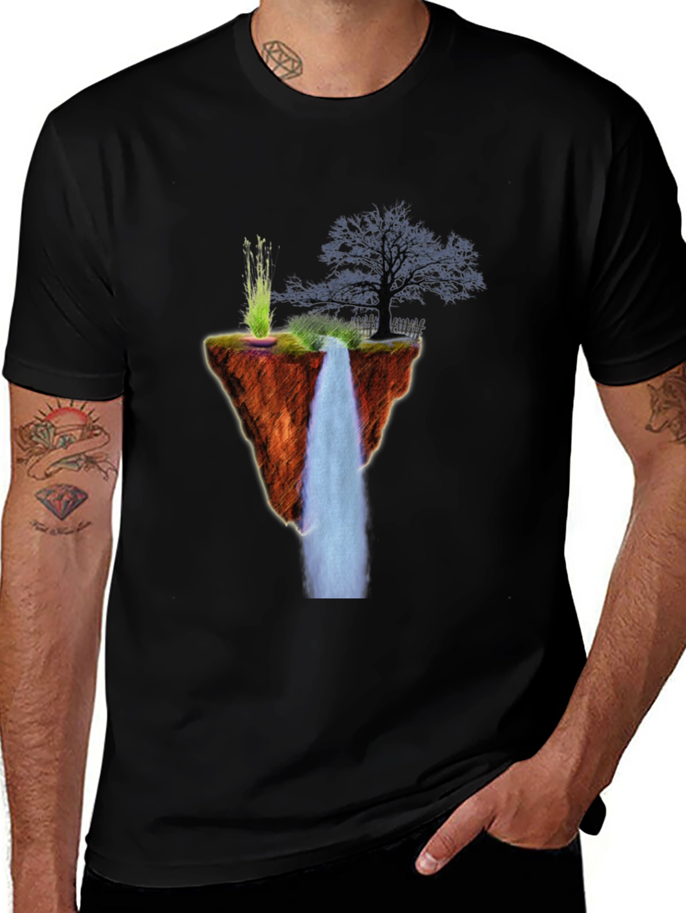 Variant 15 of Floating Island Waterfall Graphic Tee