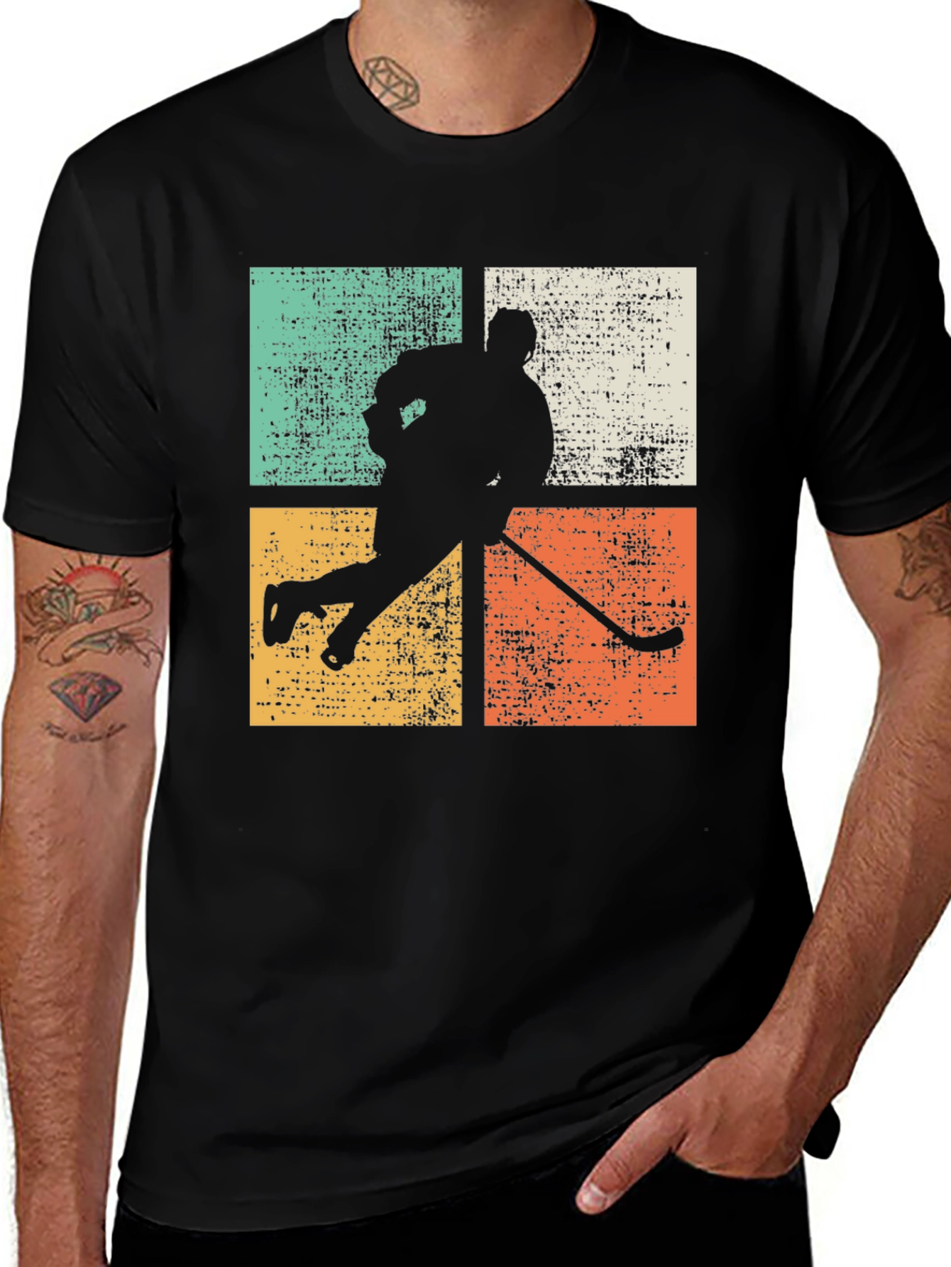 Variant 7 of Vintage Hockey Player Graphic Tee
