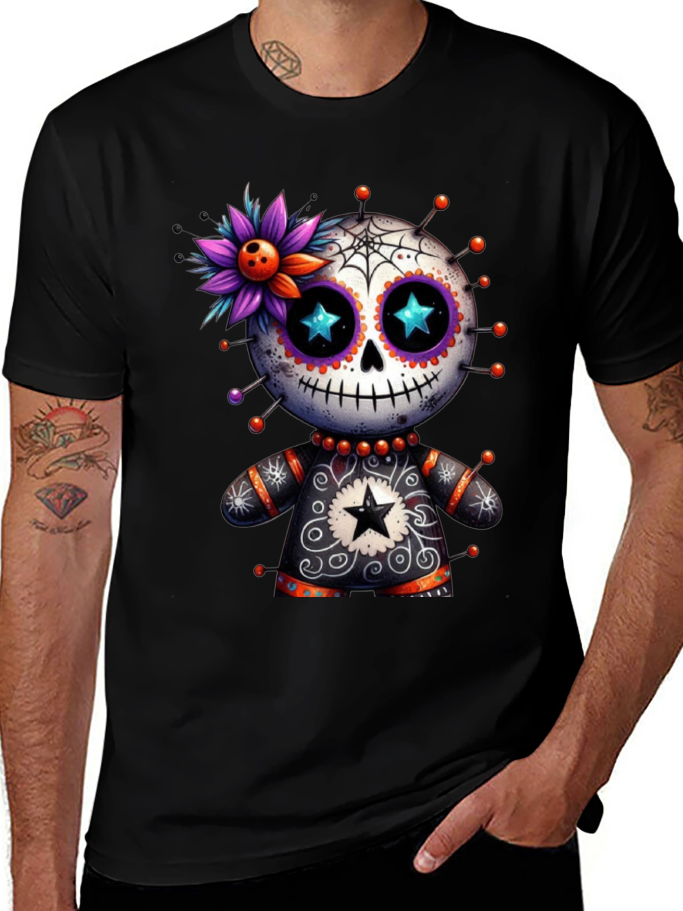 Variant 7 of Sugar Skull Tee - Day of the Dead Style!