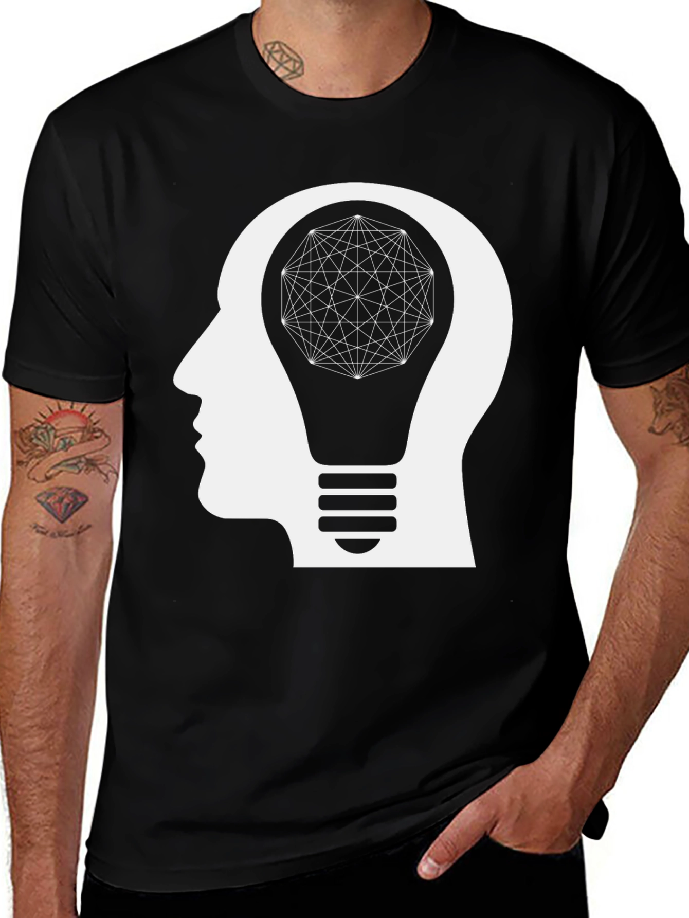 Variant 18 of Enlightened Mind T-Shirt - Geometric Brain Power