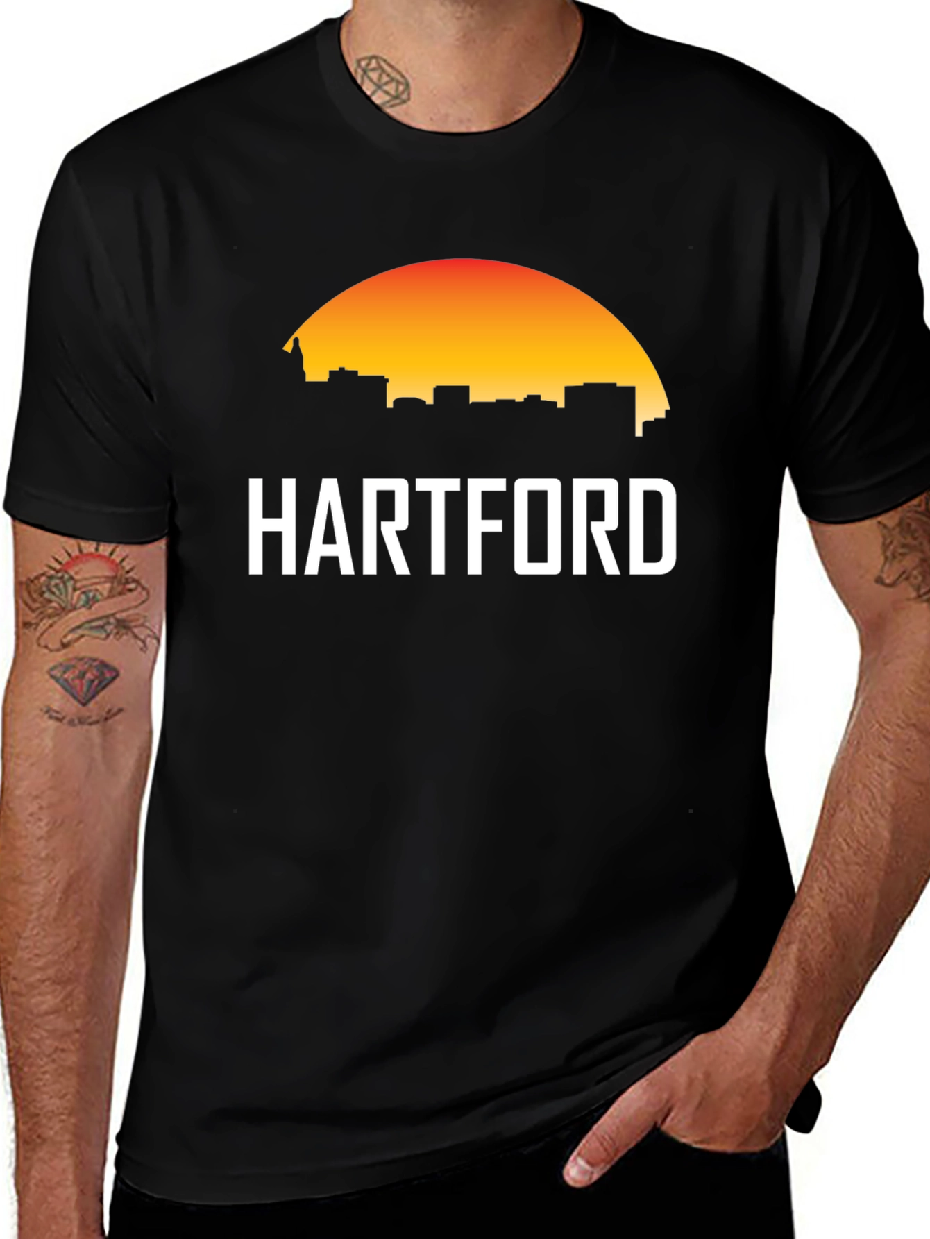 Variant 18 of Hartford Skyline Graphic Tee - City Pride Black T-Shirt
