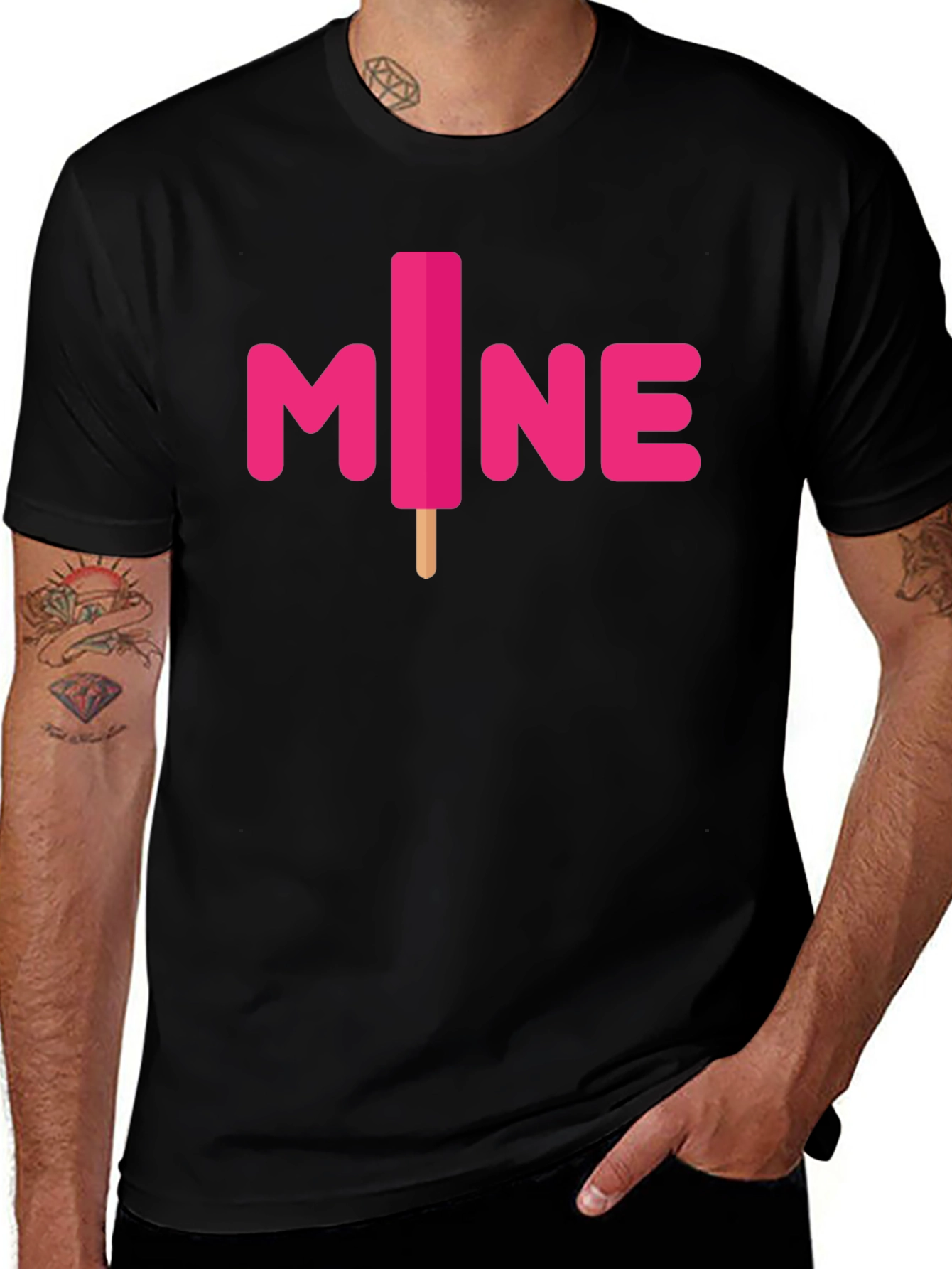 Cool "Mine" Ice Pop Graphic Tee - Stylish Summer T-Shirt