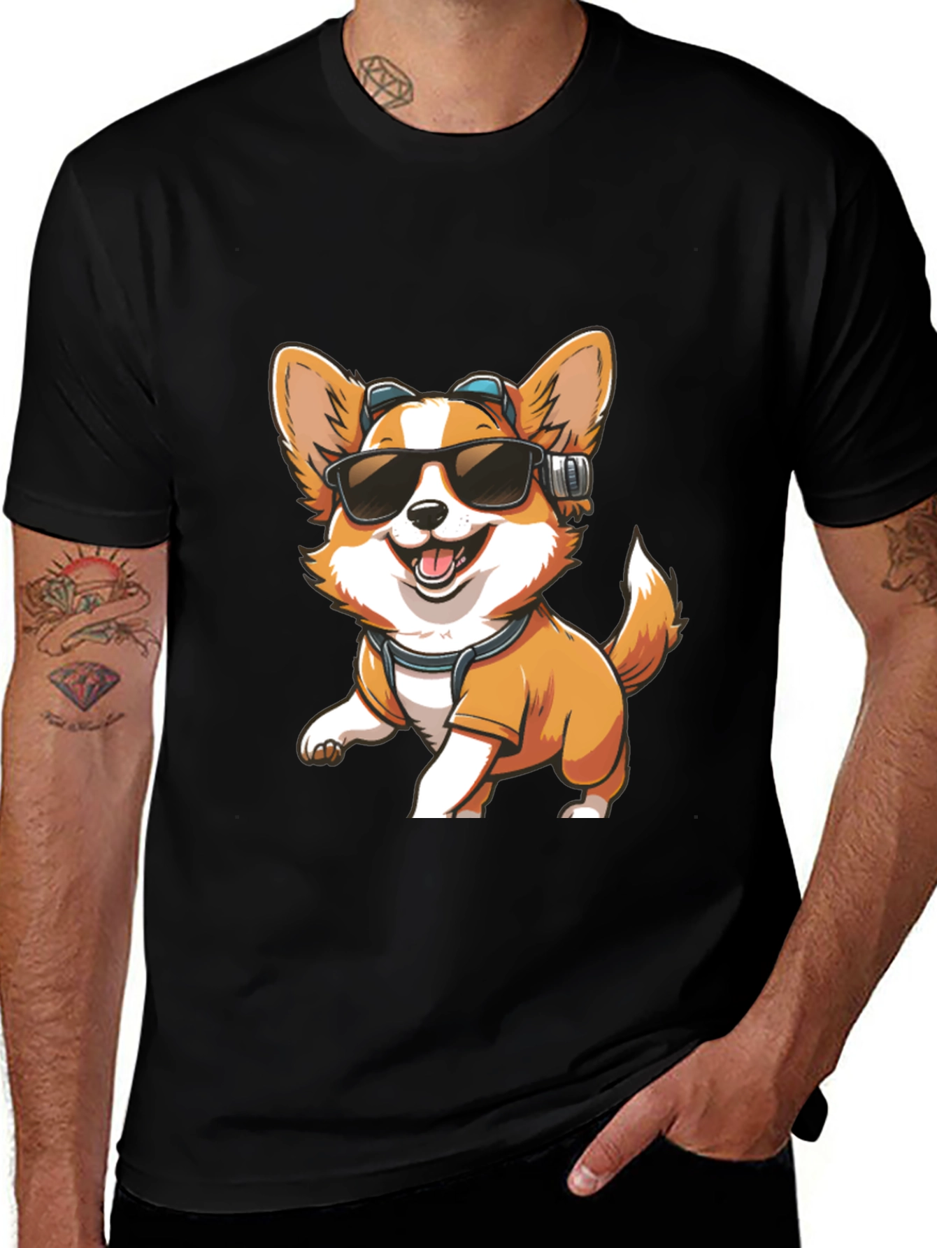 Variant 27 of Cool Corgi Dog Graphic Tee - Fun & Stylish!