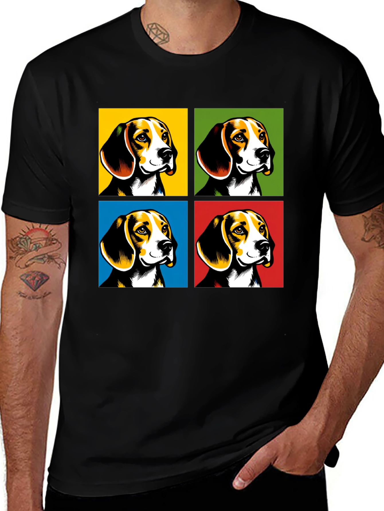 Variant 5 of Pop Art Beagle Dog T-Shirt - Unique Graphic Tee