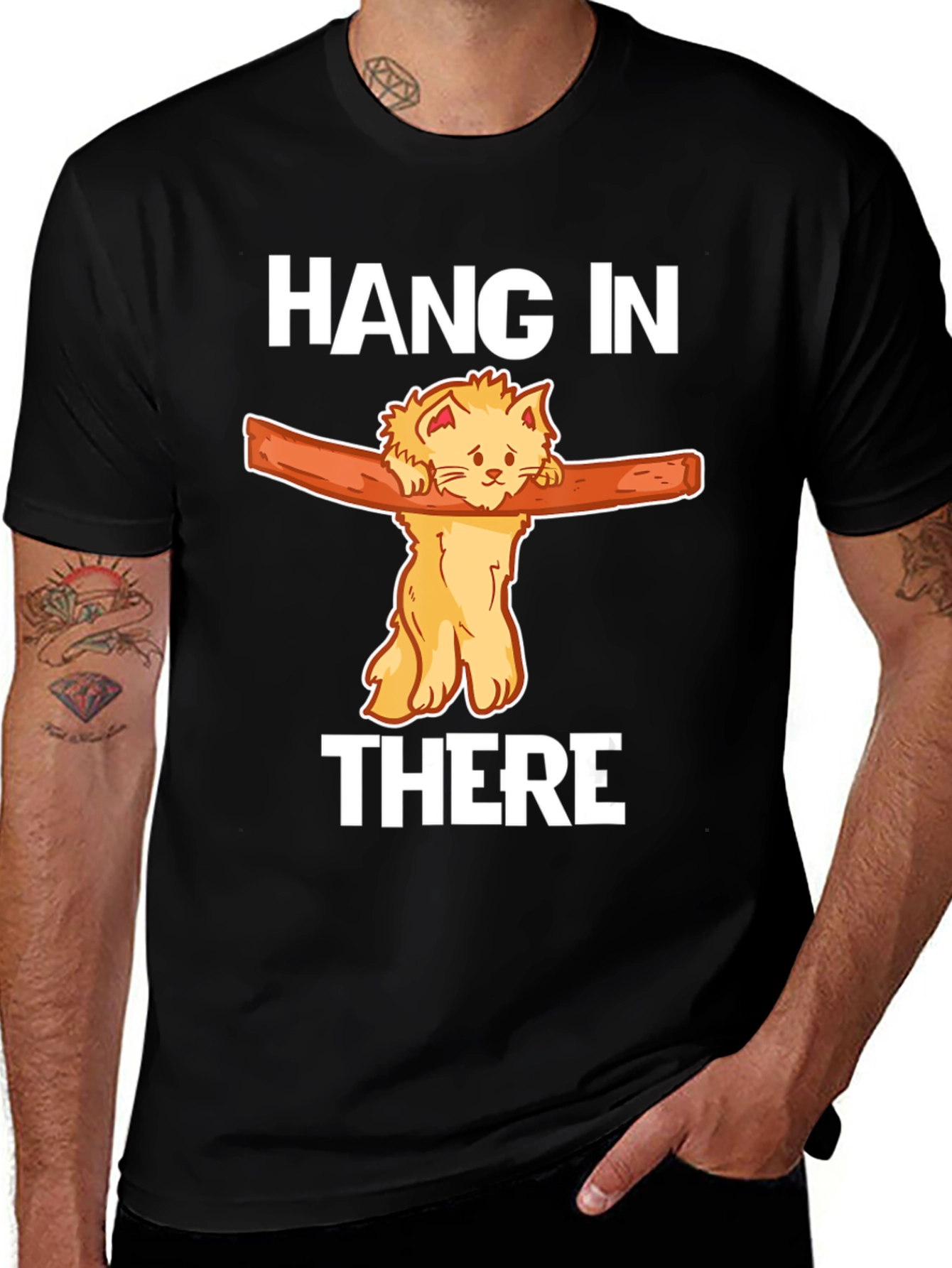 Variant 7 of Hang In There Cat T-Shirt Funny Graphic Tee