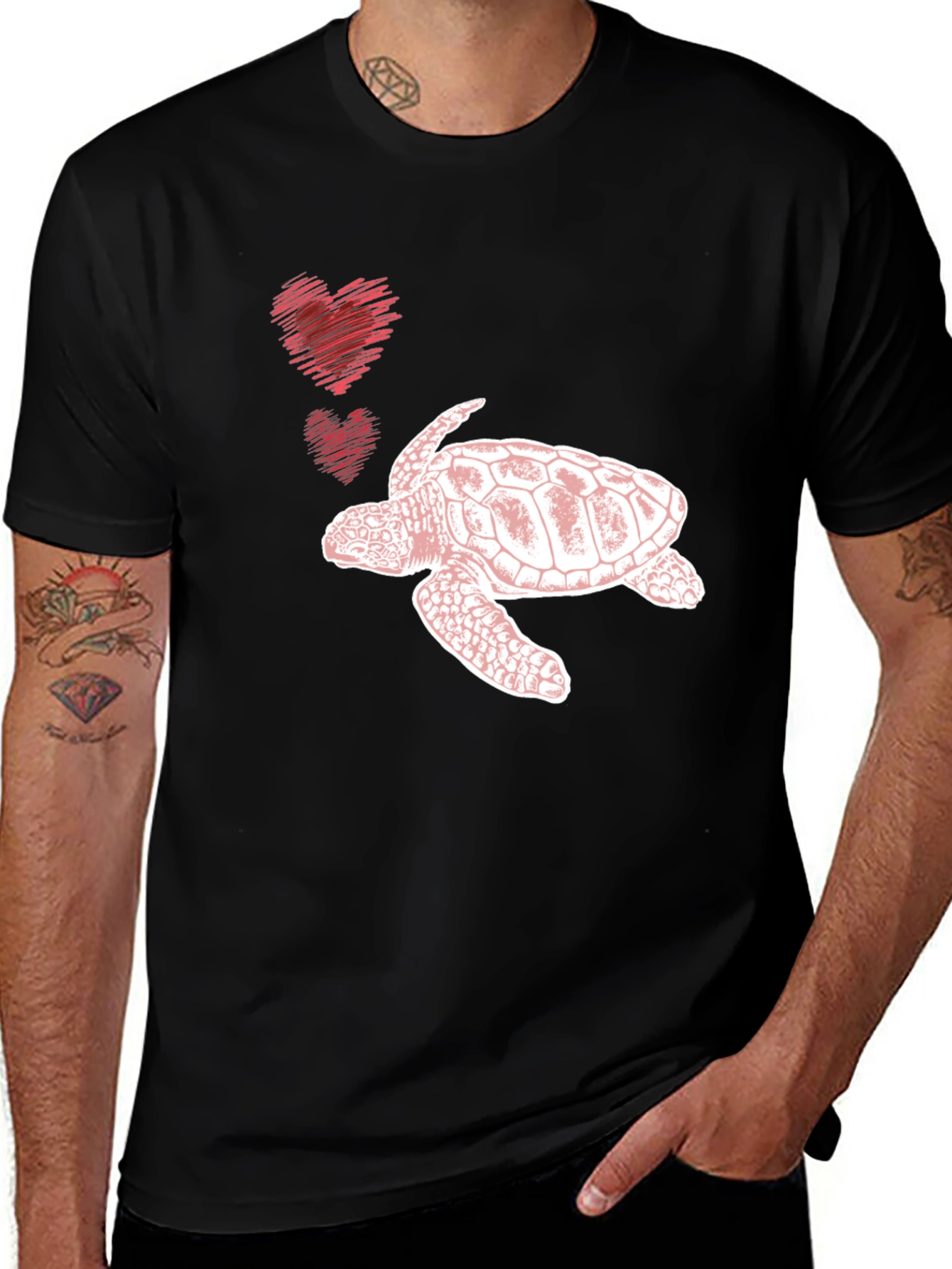 Variant 25 of Sea Turtle Love Graphic Tee - Black