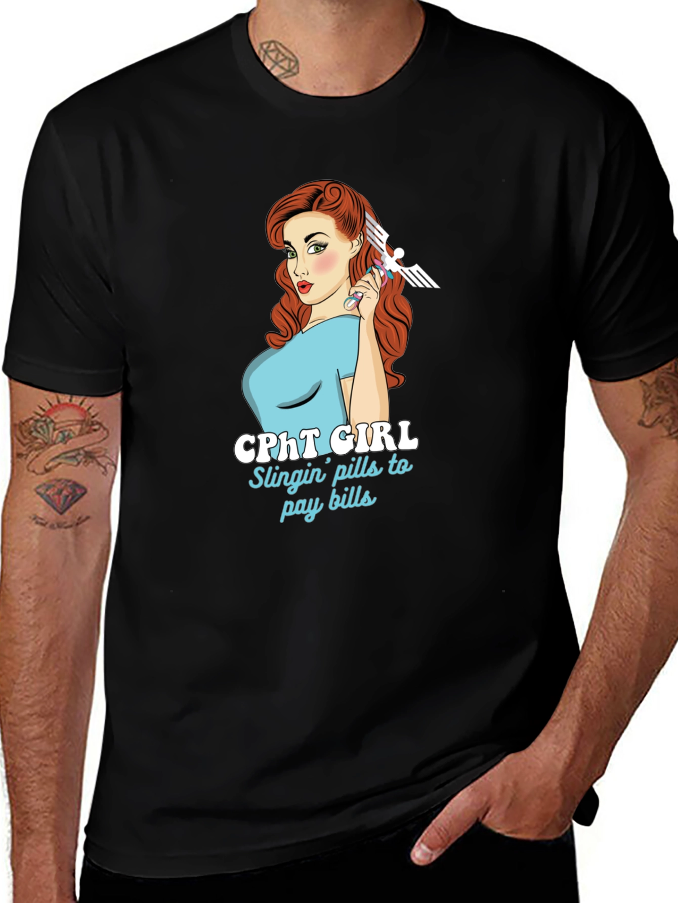 Variant 6 of CPHT Girl Slingin' Pills T-Shirt - Black