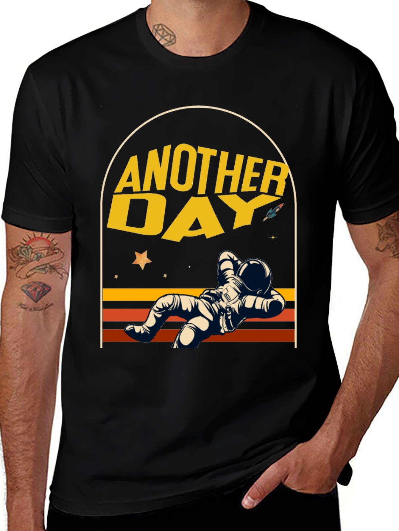 Another Day Astronaut Relaxing Graphic T-Shirt