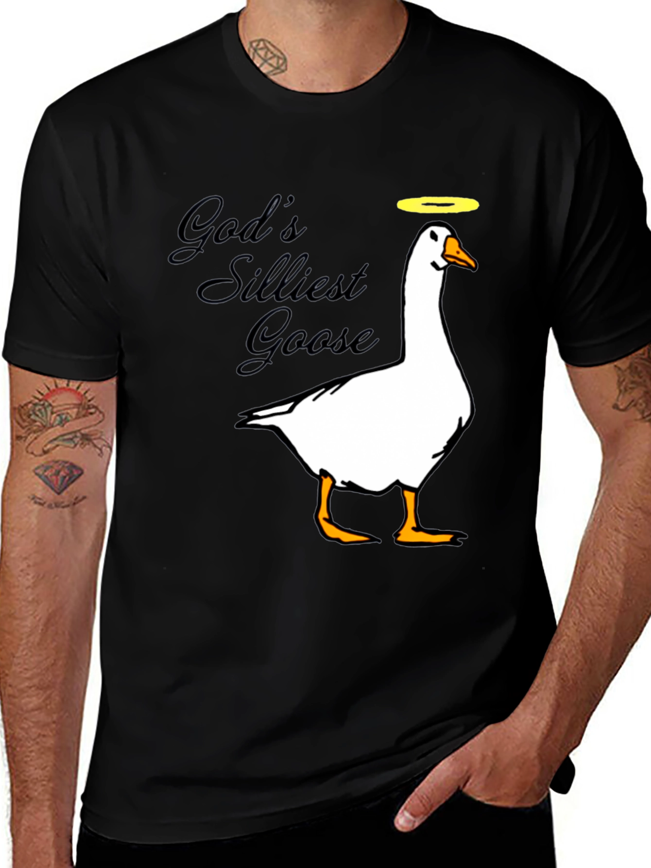 Variant 26 of God's Silliest Goose Black Graphic T-Shirt