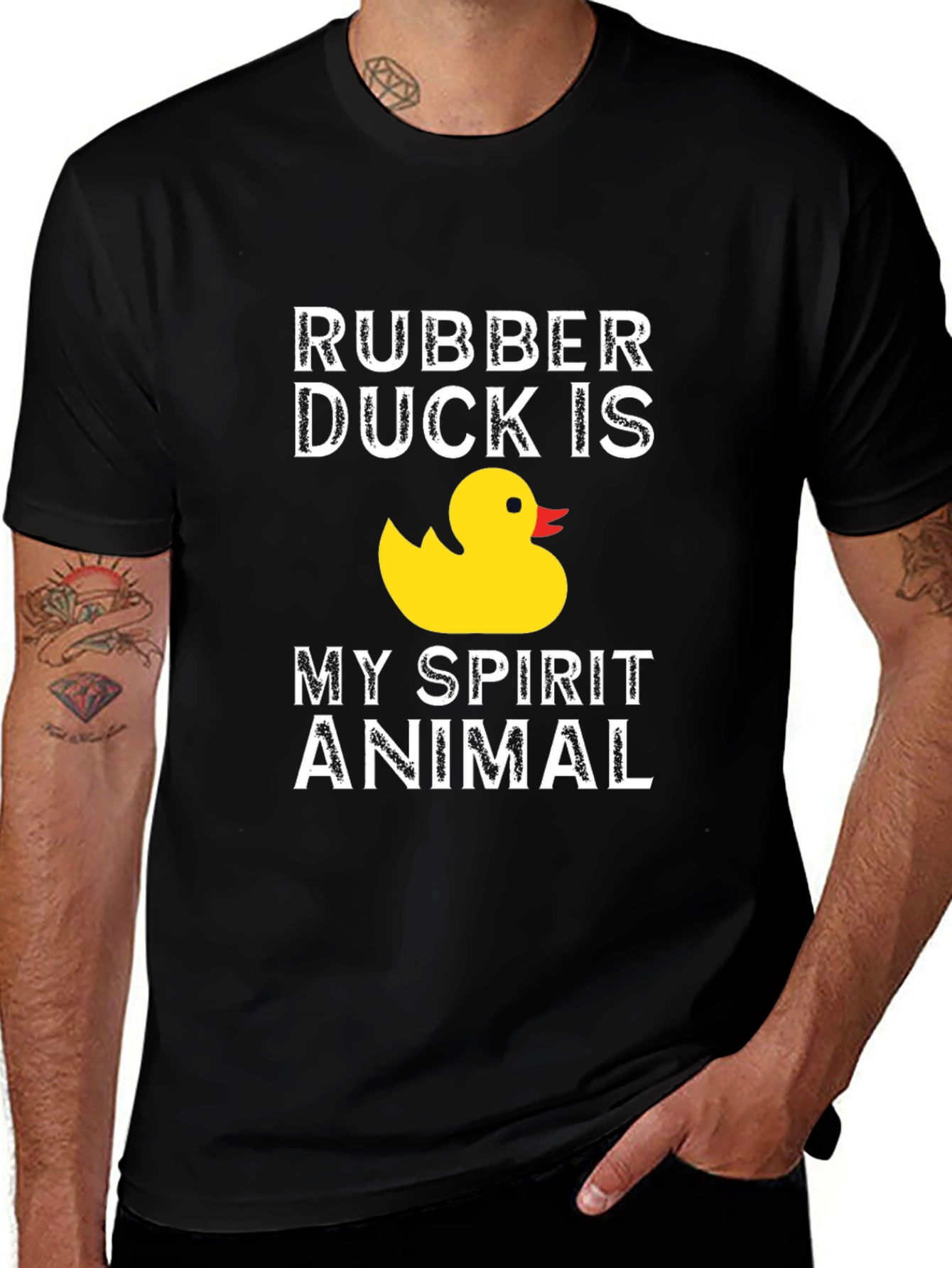 Variant 22 of Rubber Duck Spirit Animal Graphic T-Shirt - Black