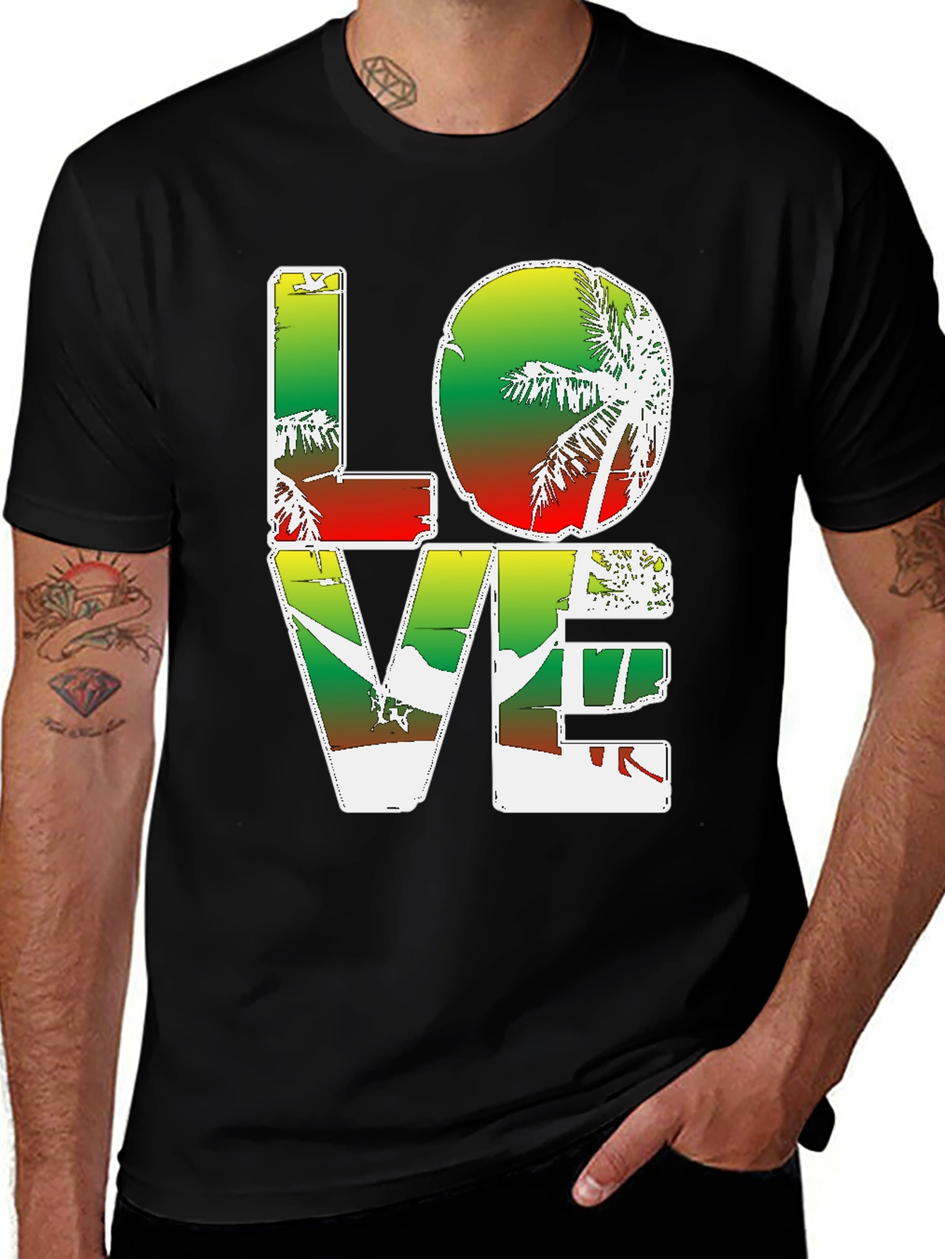 Variant 12 of Love Palm Tree T-Shirt - Tropical Vacation Vibe
