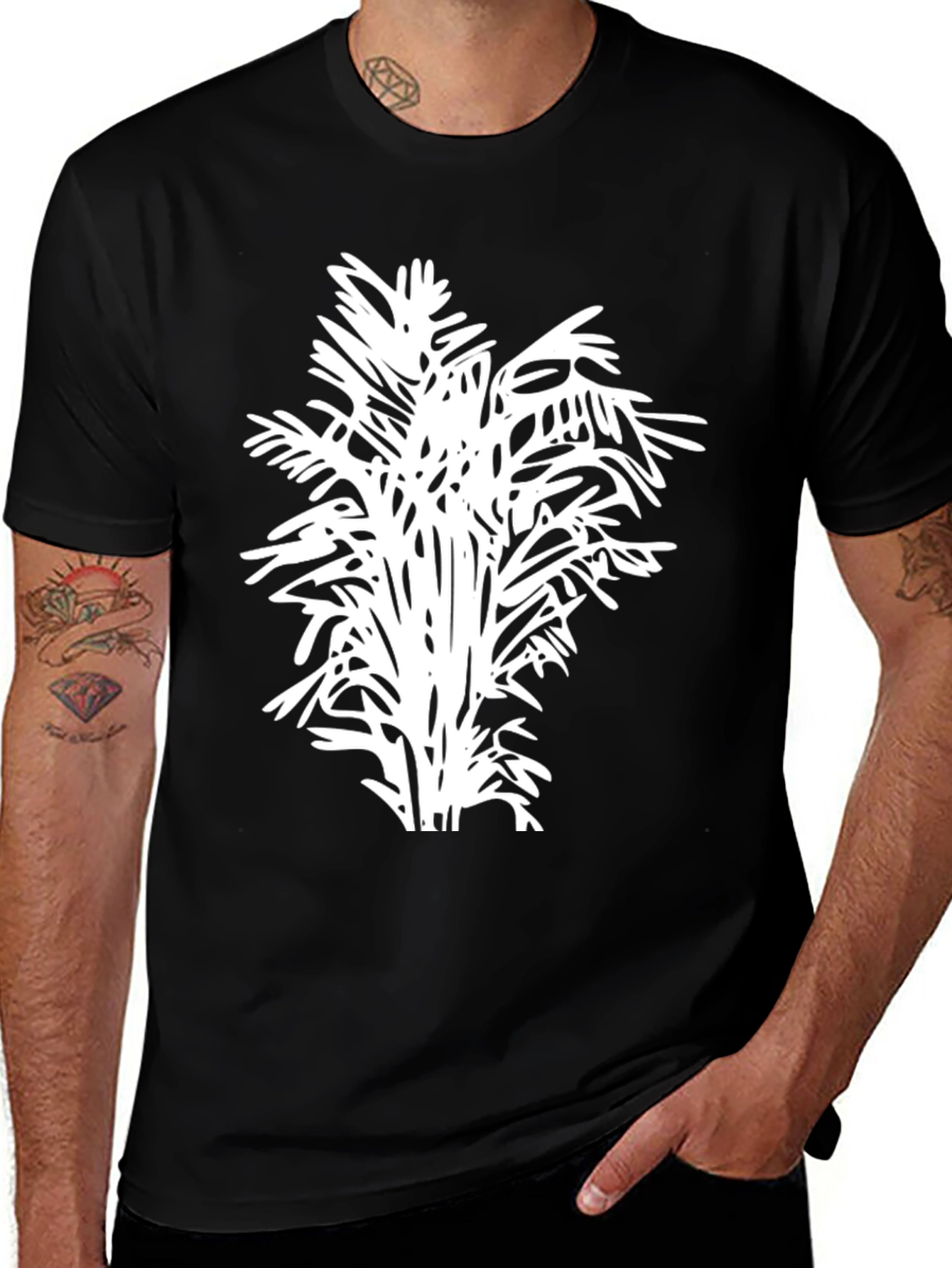 Variant 30 of Abstract Tree Graphic Tee - Black