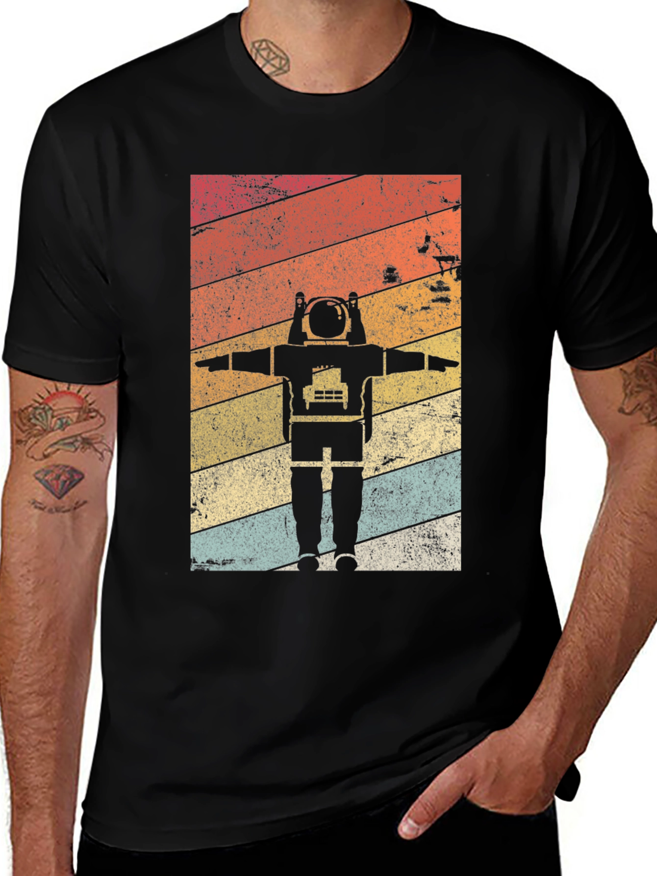 Variant 12 of Retro Astronaut T-Shirt: Vintage Space Explorer Tee