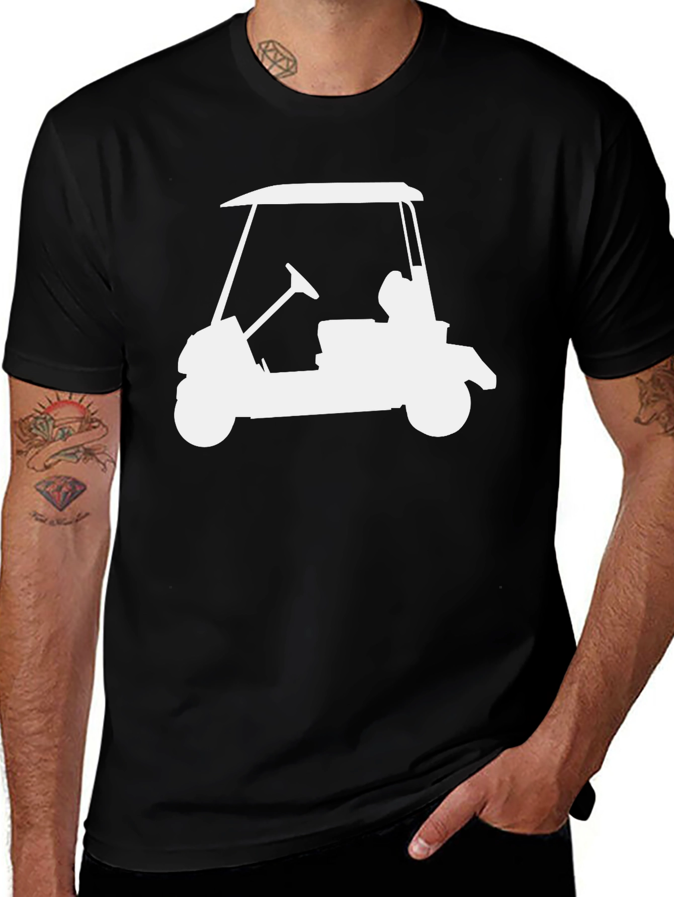 Variant 20 of Golf Cart Graphic Tee - Black