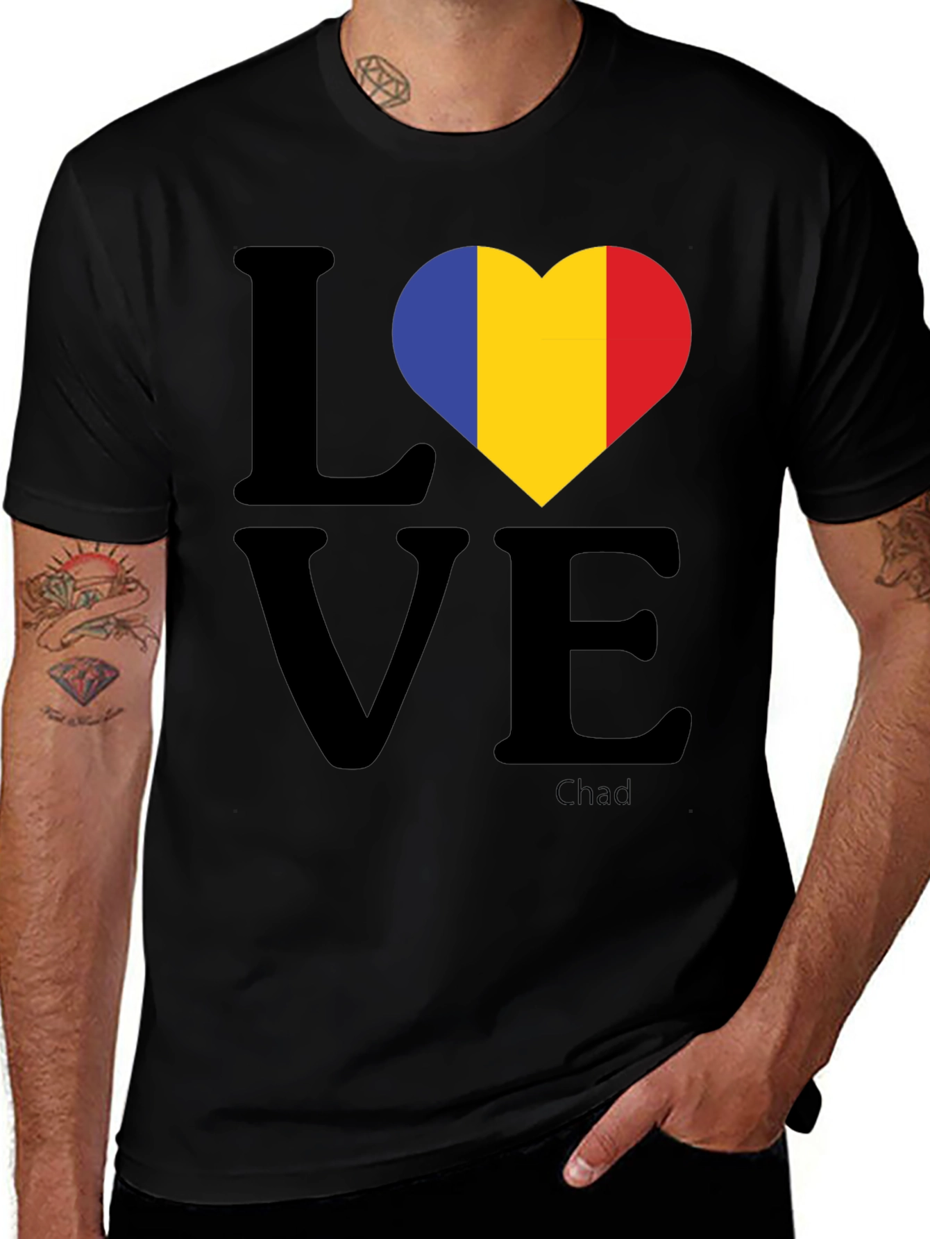 Variant 18 of Love Chad Flag Heart T-Shirt