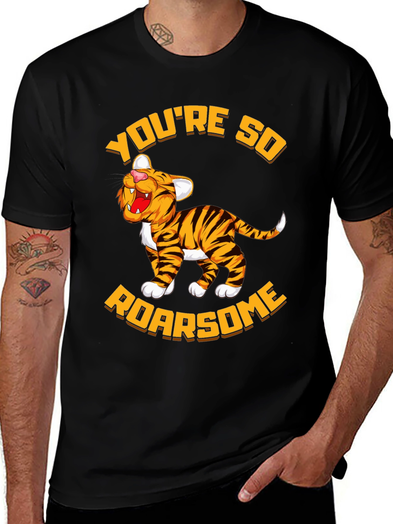 Variant 29 of Roarsome Tiger Graphic Tee -  Funny Animal T-Shirt