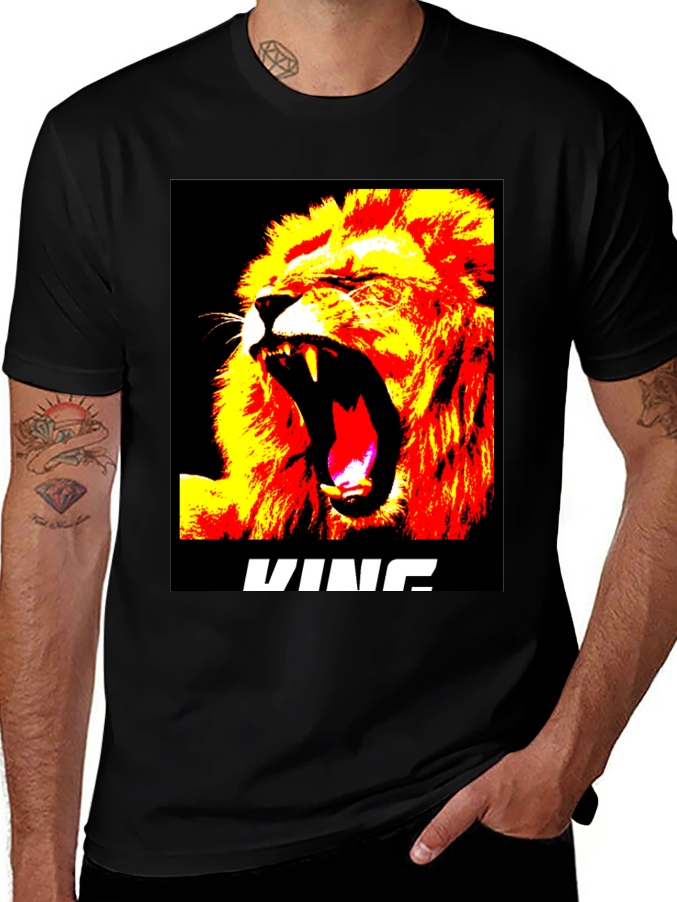 Variant 17 of Lion King Graphic Print Black T-Shirt
