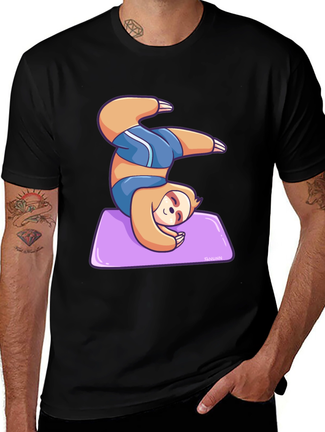 Variant 18 of Yoga Sloth Graphic Tee - Relaxed Fit
