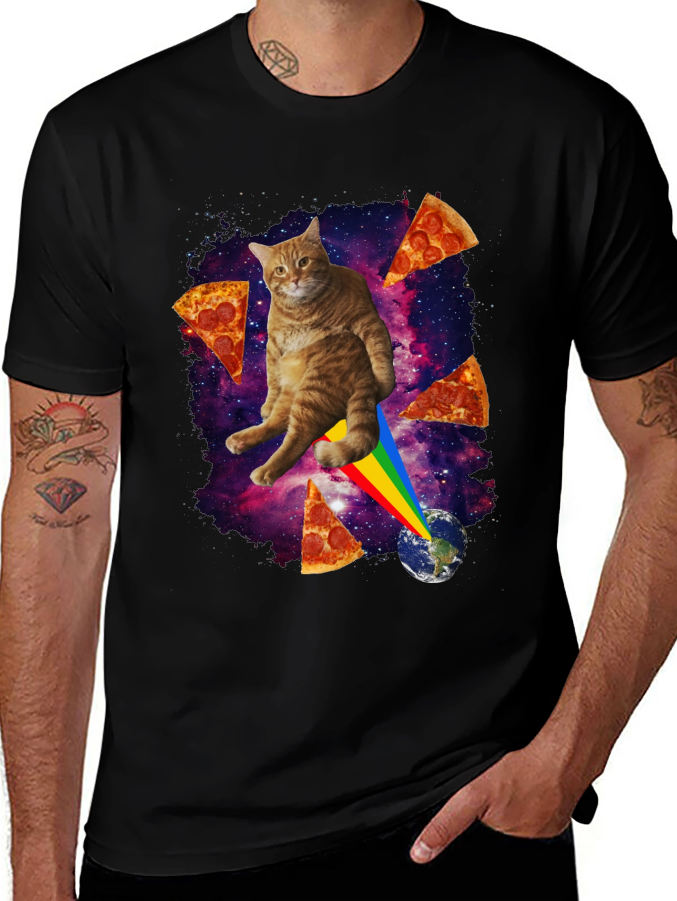 Variant 24 of Cat Pizza Rainbow T-Shirt