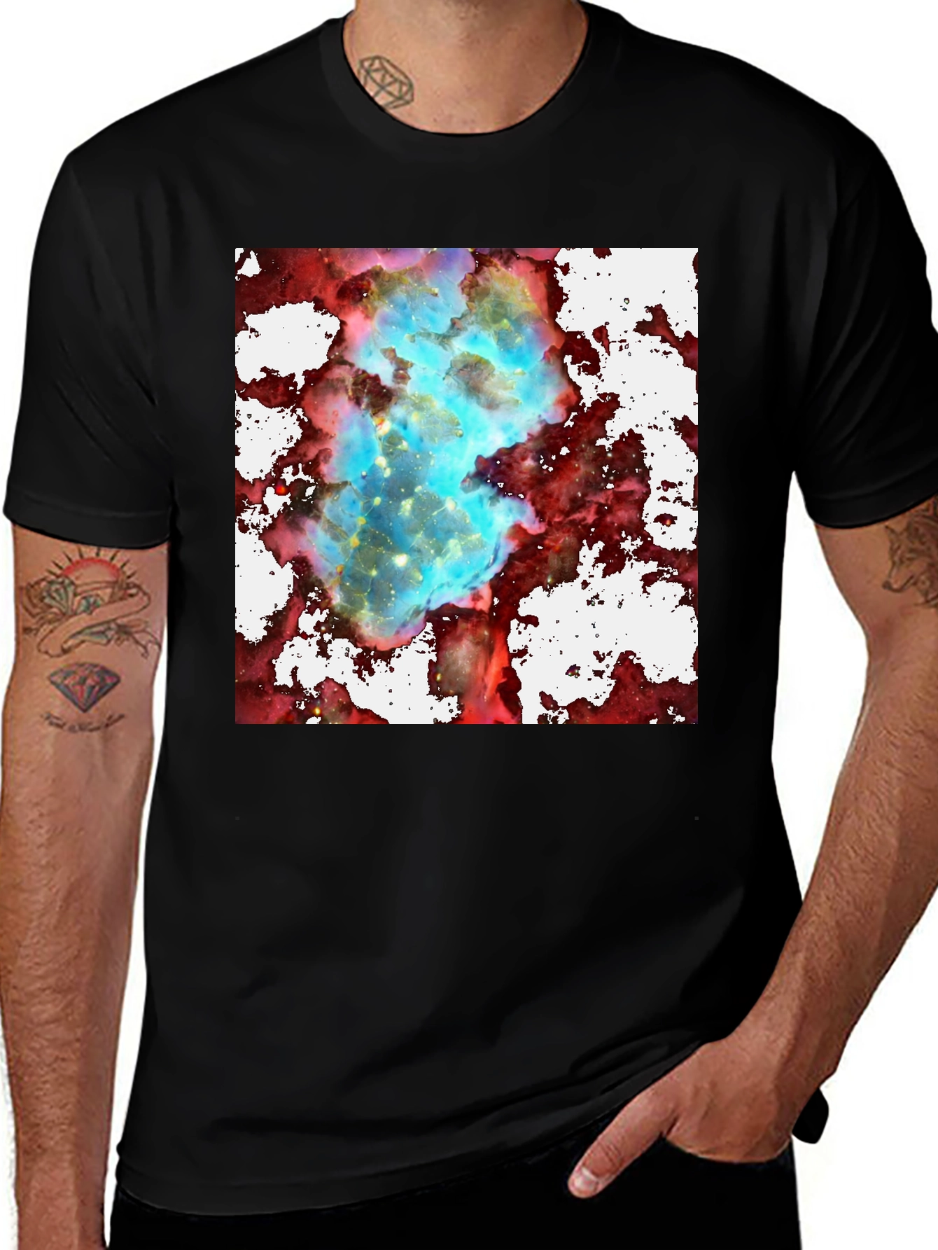 Variant 28 of Nebula Print Black T-Shirt