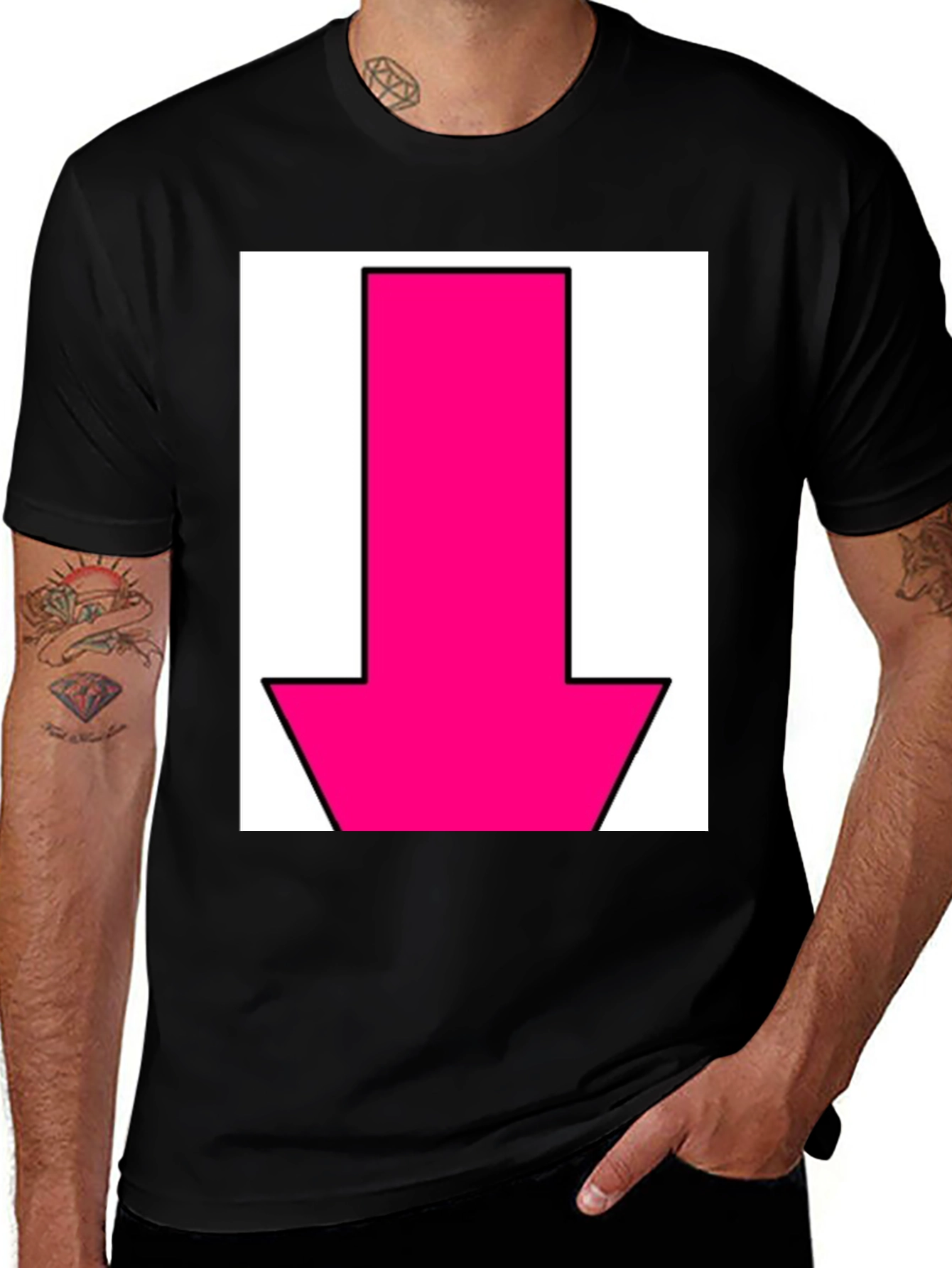 Variant 17 of Pink Arrow Graphic Tee - Casual Style