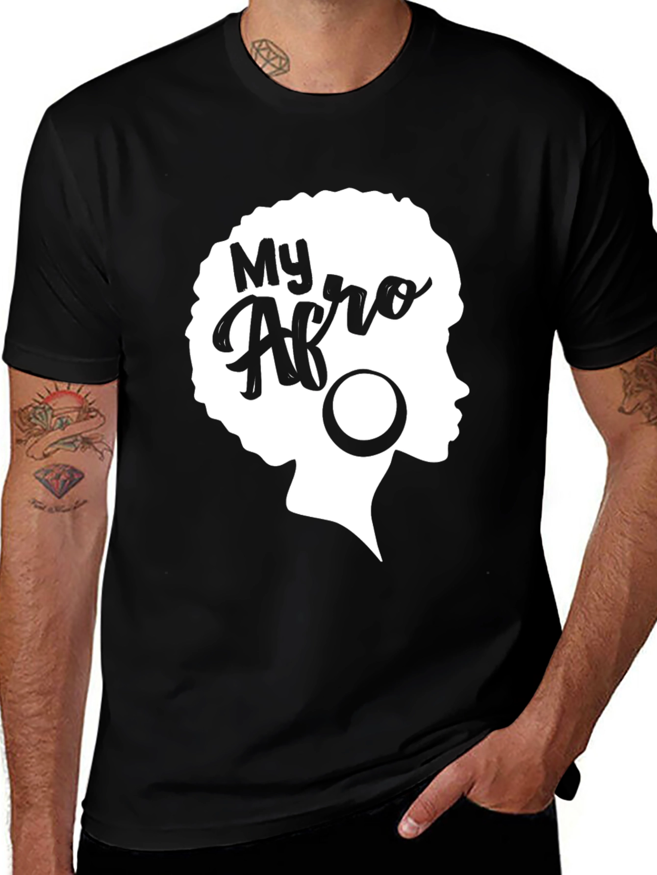 Variant 22 of My Afro T-Shirt - Black Graphic Tee for Women