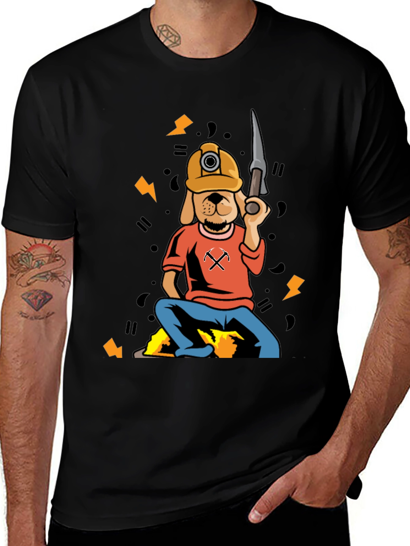 Variant 6 of Miner Dog Graphic T-Shirt - Funny Mining Tee