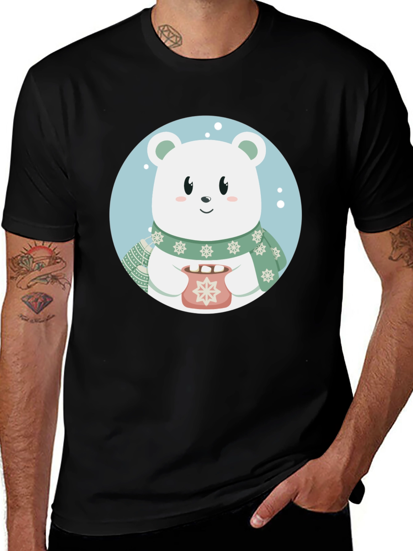 Cozy Polar Bear Graphic Tee - Holiday Style