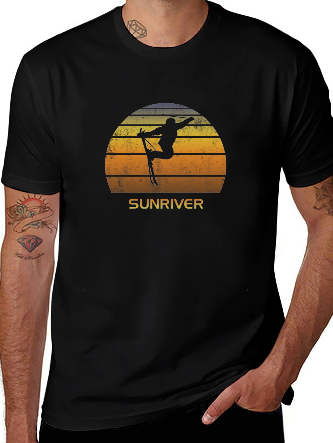 Variant 7 of Sunriver Skiing Sunset T-Shirt