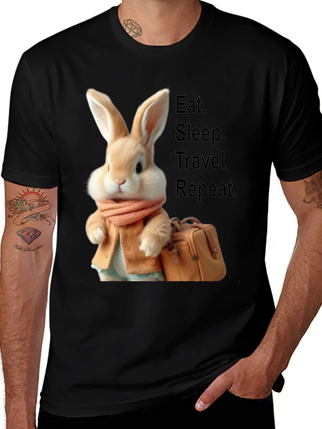 Variant 10 of Travel Rabbit Graphic Tee