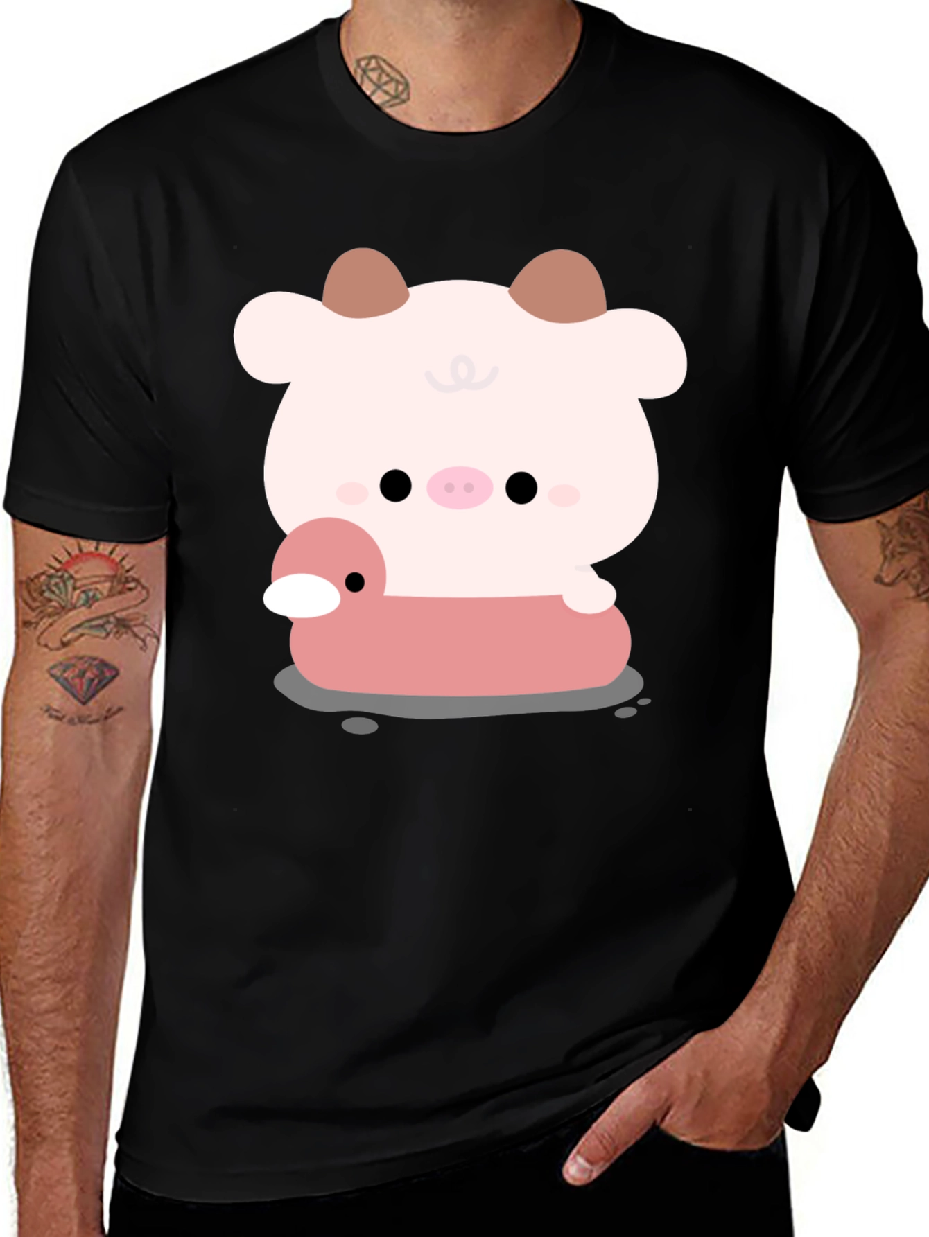 Variant 15 of Cute Cow & Duck T-Shirt - Whimsical Graphic Tee