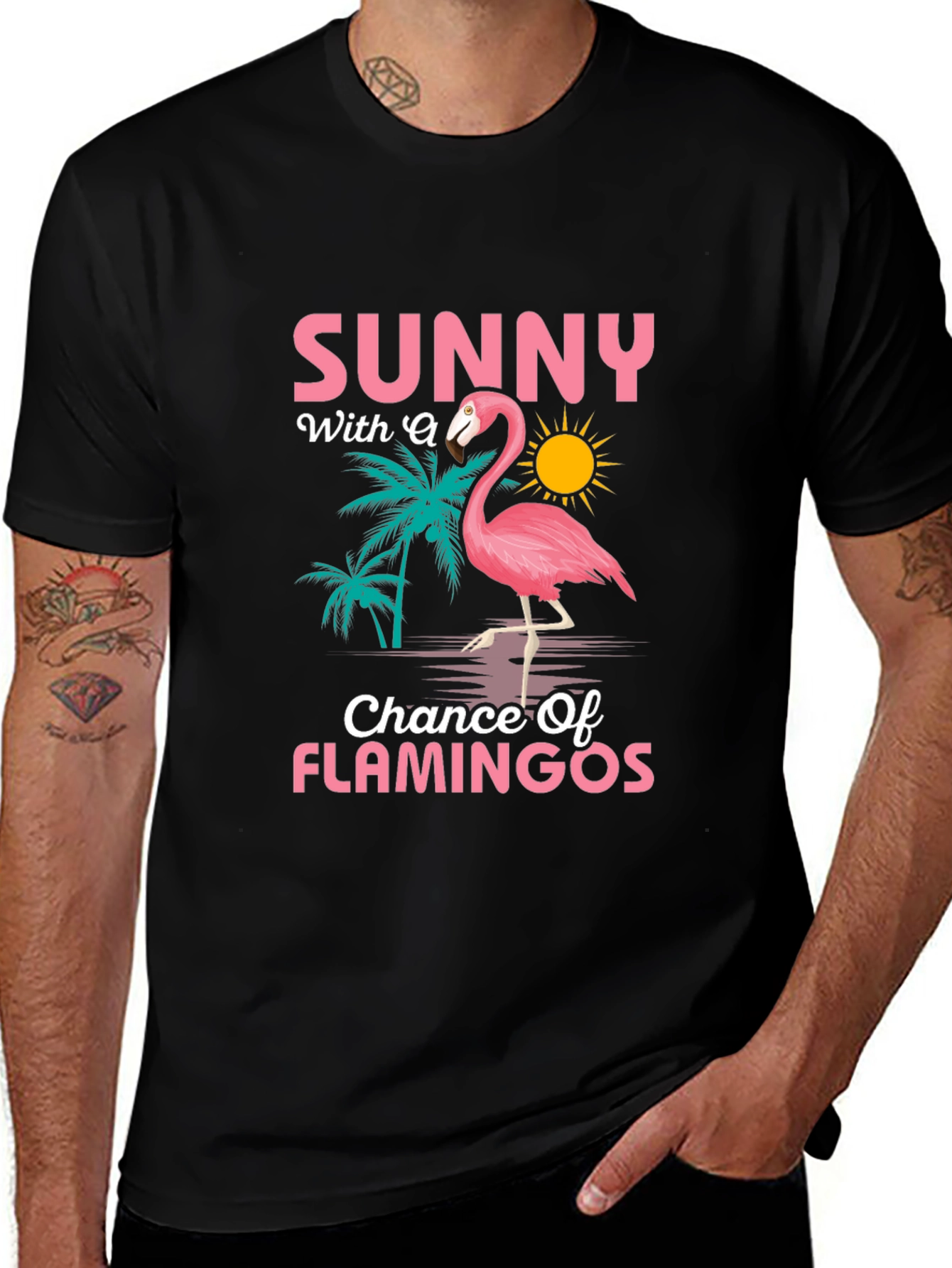Sunny Flamingo Graphic T-Shirt