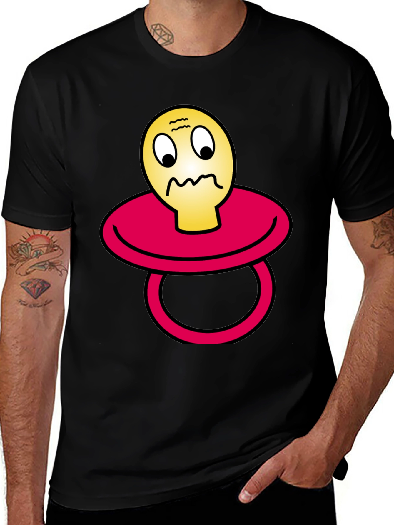 Variant 19 of Pacifier Emoji Black T-Shirt