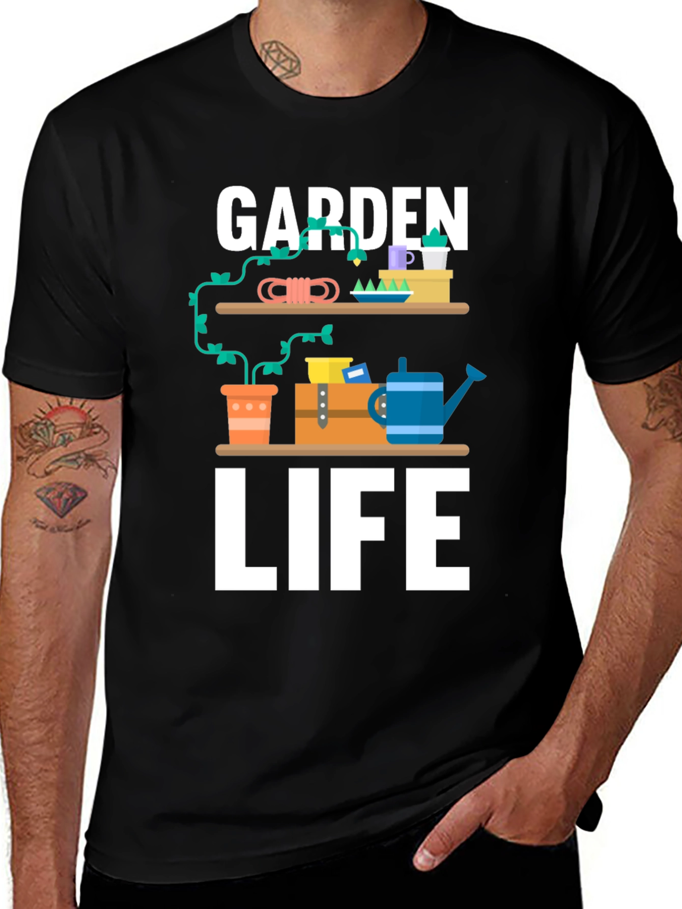 Variant 2 of Garden Life Graphic Tee - Black Unisex T-Shirt
