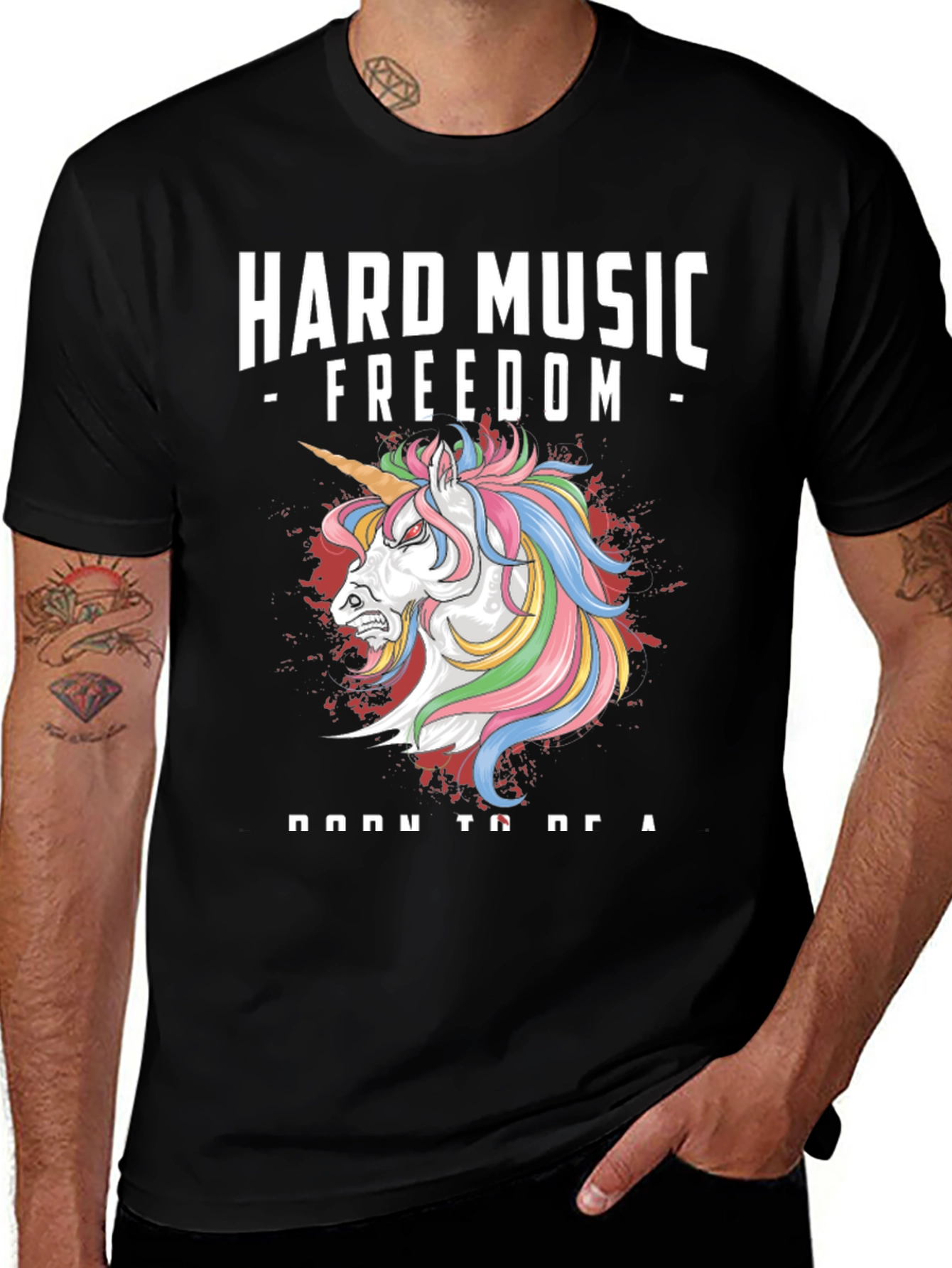 Variant 13 of Hard Music Freedom Unicorn Graphic Tee