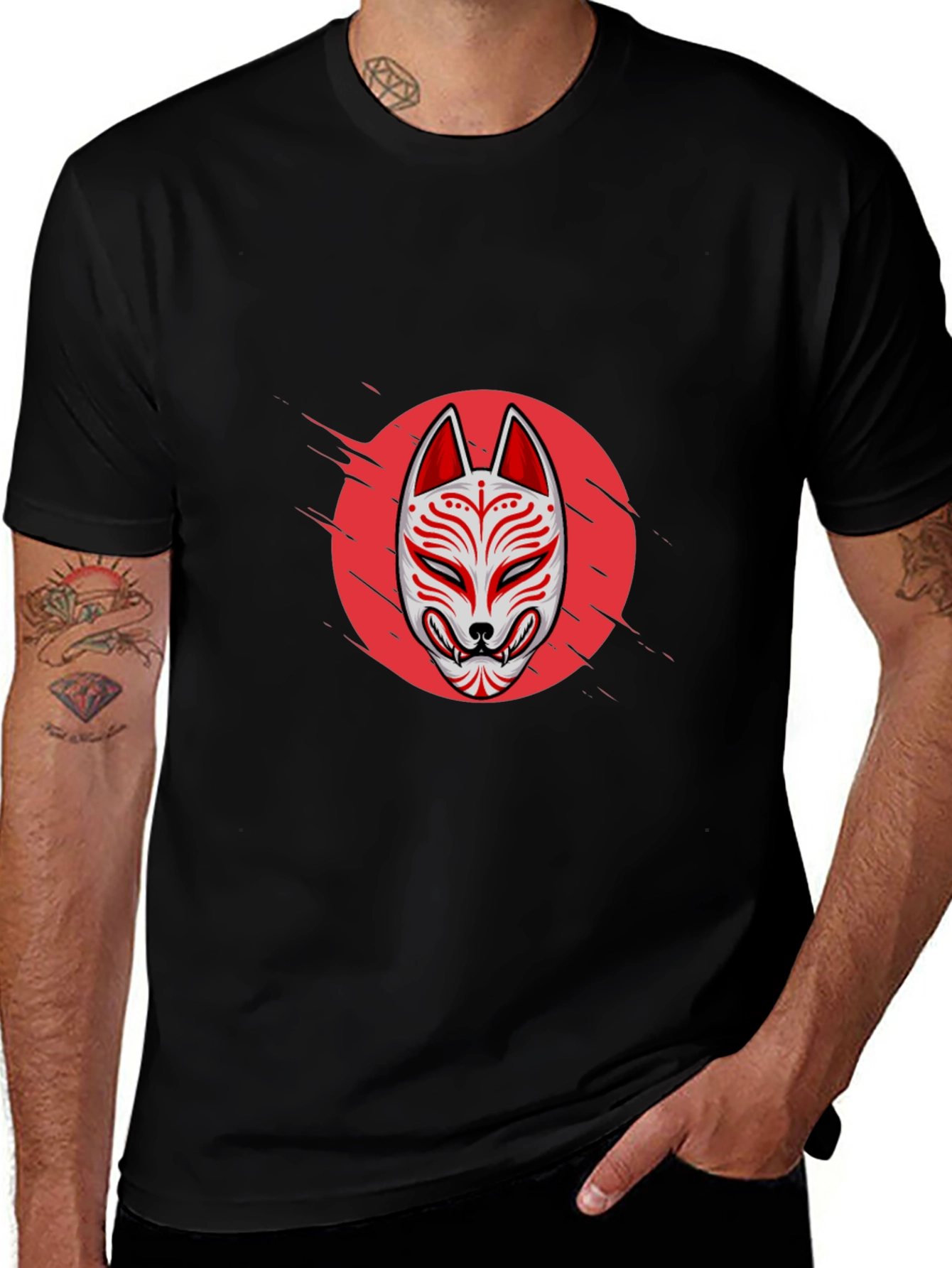 Variant 10 of Fox Mask Graphic Tee - Stylish Men's T-Shirt