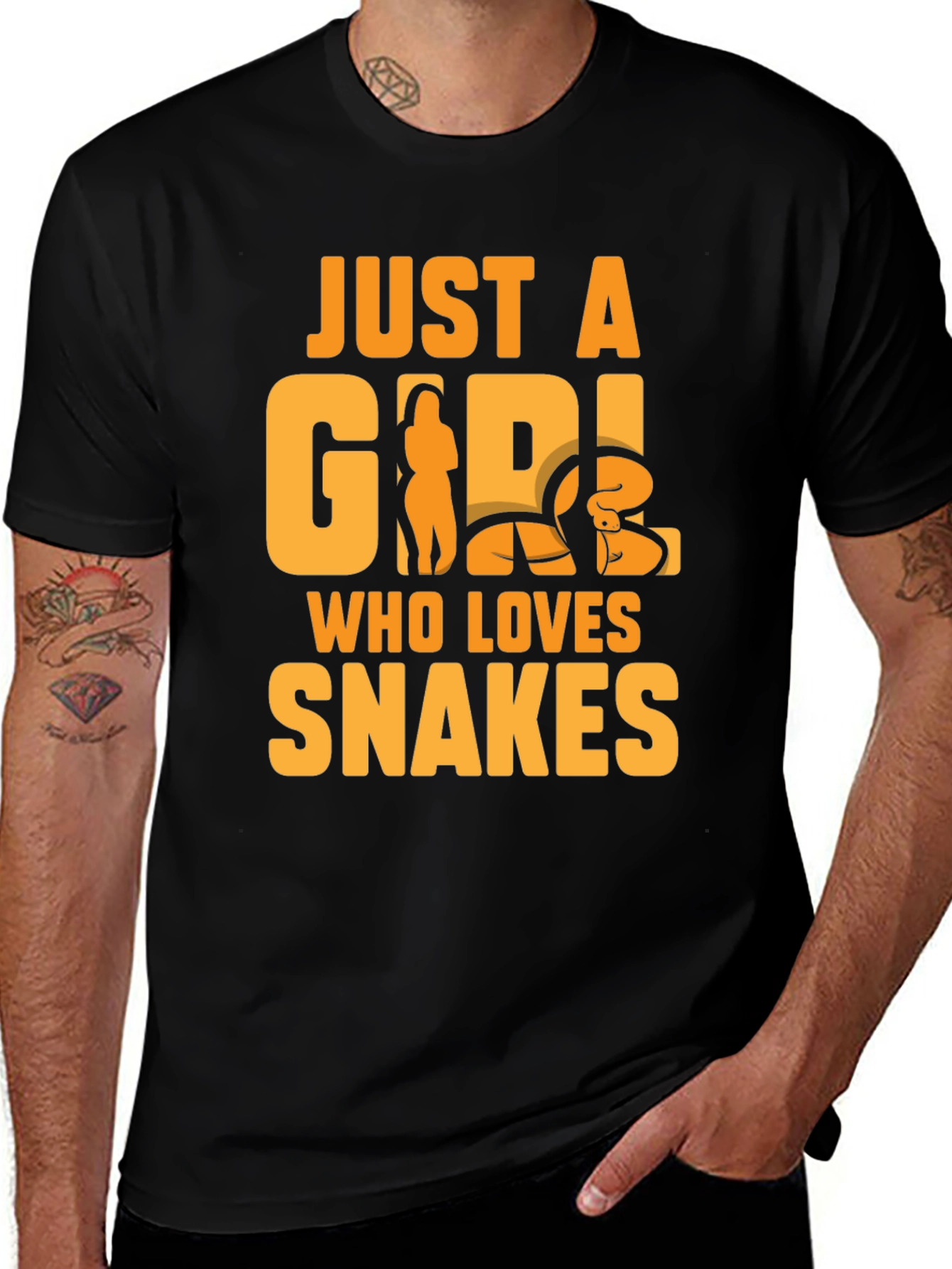 Variant 7 of Just a Girl Who Loves Snakes Graphic T-Shirt