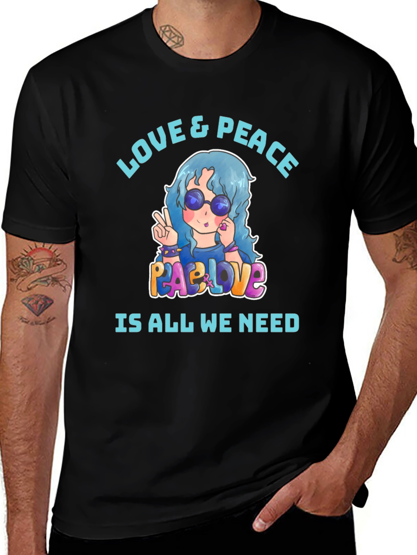 Love & Peace Graphic T-Shirt