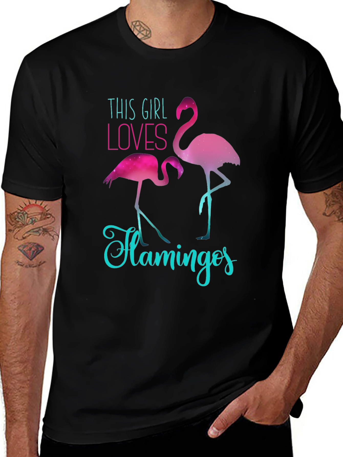 Variant 6 of Flamingo Lover Tee - This Girl Loves Flamingos T-Shirt