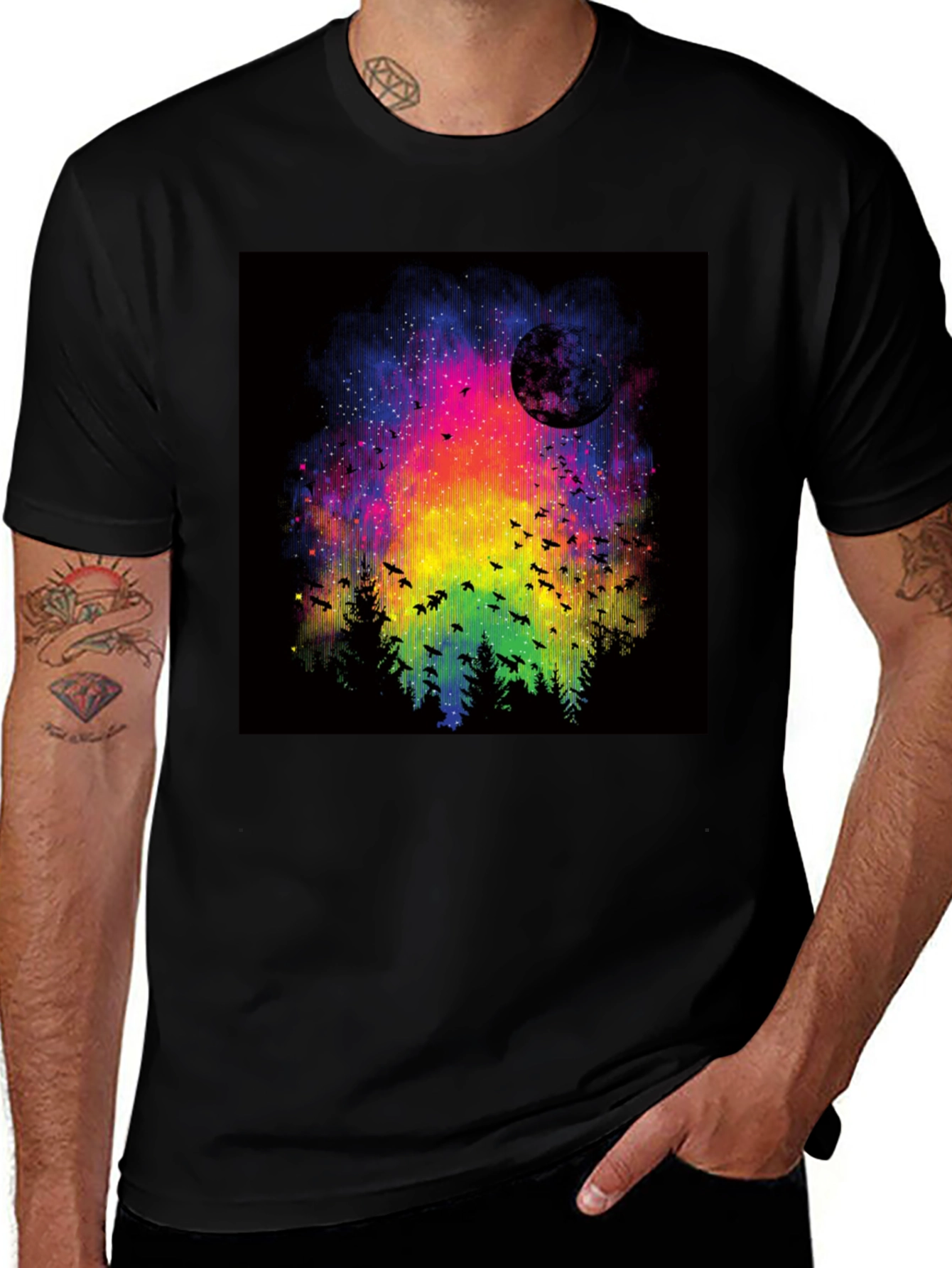 Variant 3 of Rainbow Galaxy Bats T-Shirt