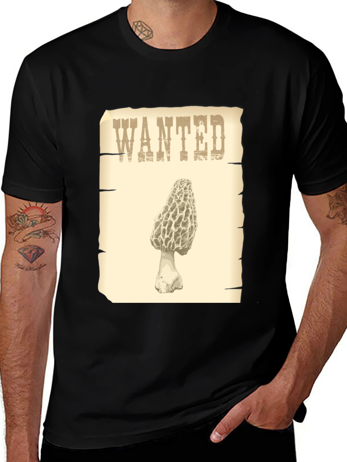 Variant 19 of Wanted Morel Mushroom T-Shirt