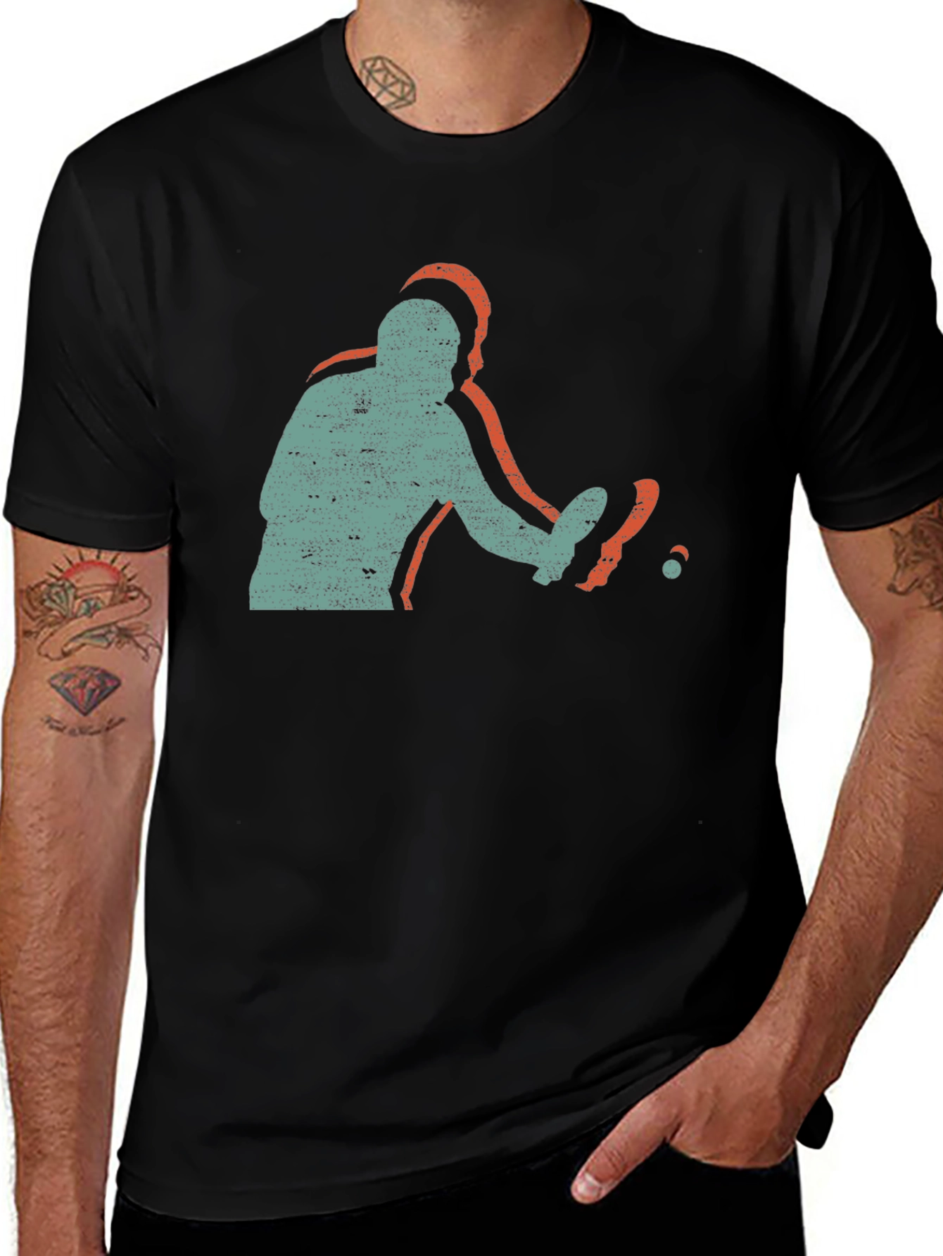 Variant 29 of Retro Table Tennis Player Graphic Tee