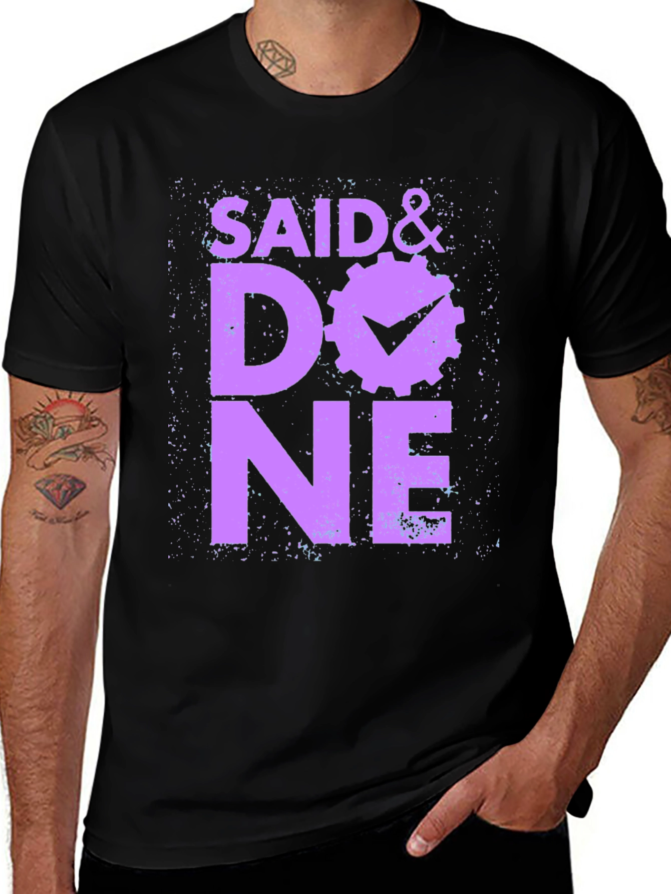 Variant 18 of Said & Done Graphic Tee - Black Cotton Shirt