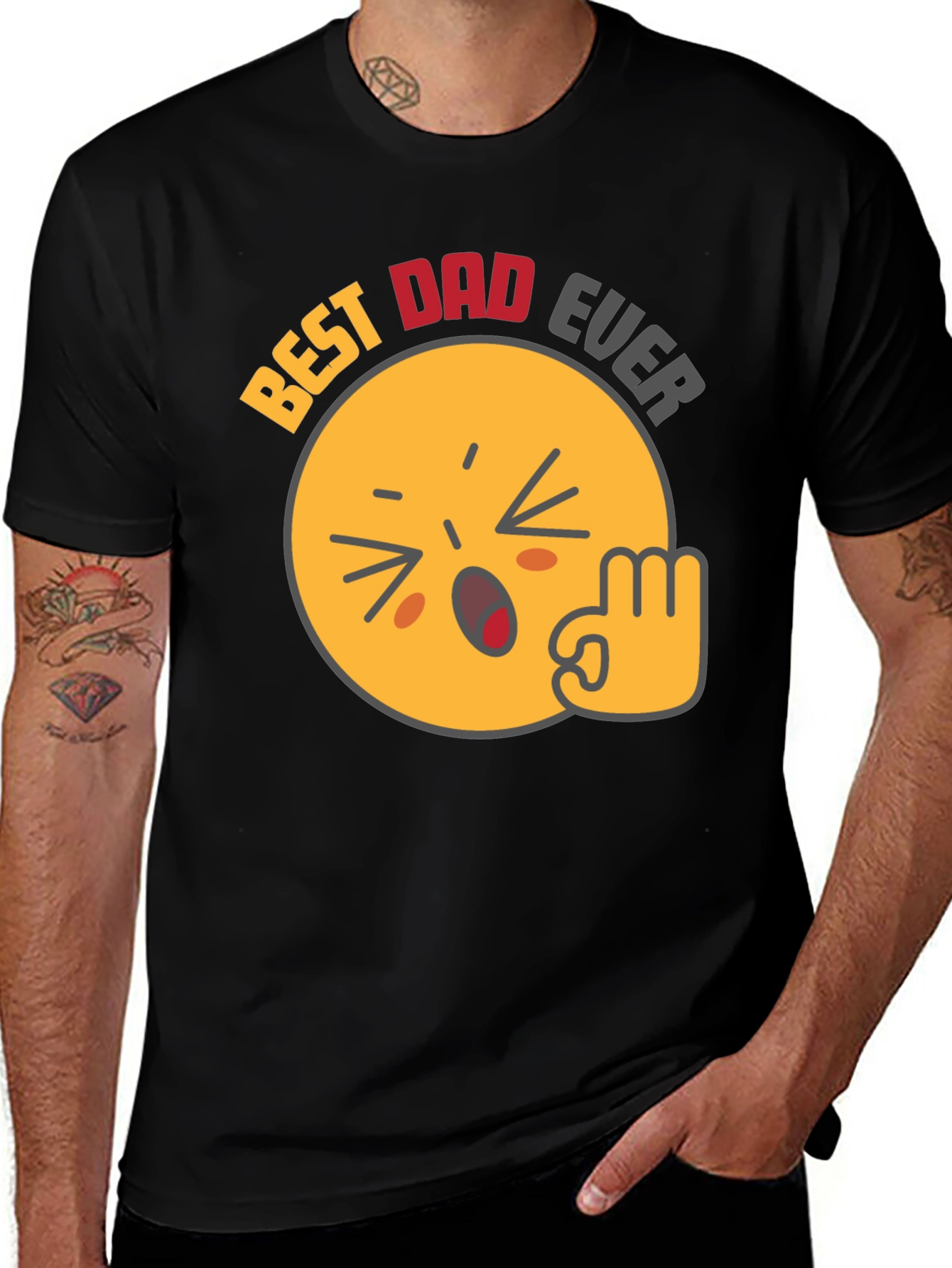 Variant 27 of Best Dad Ever Funny Emoji Graphic T-Shirt