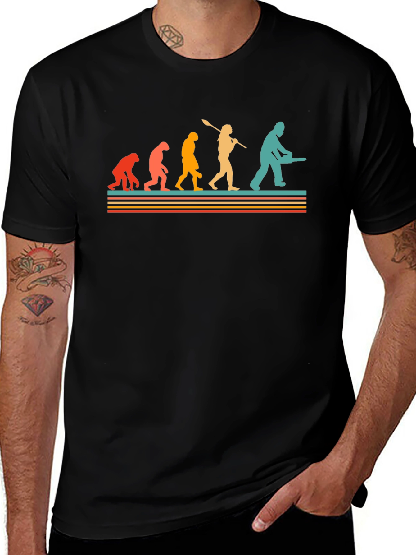 Variant 20 of Evolution Chainsaw T-Shirt - Lumberjack Tree Felling